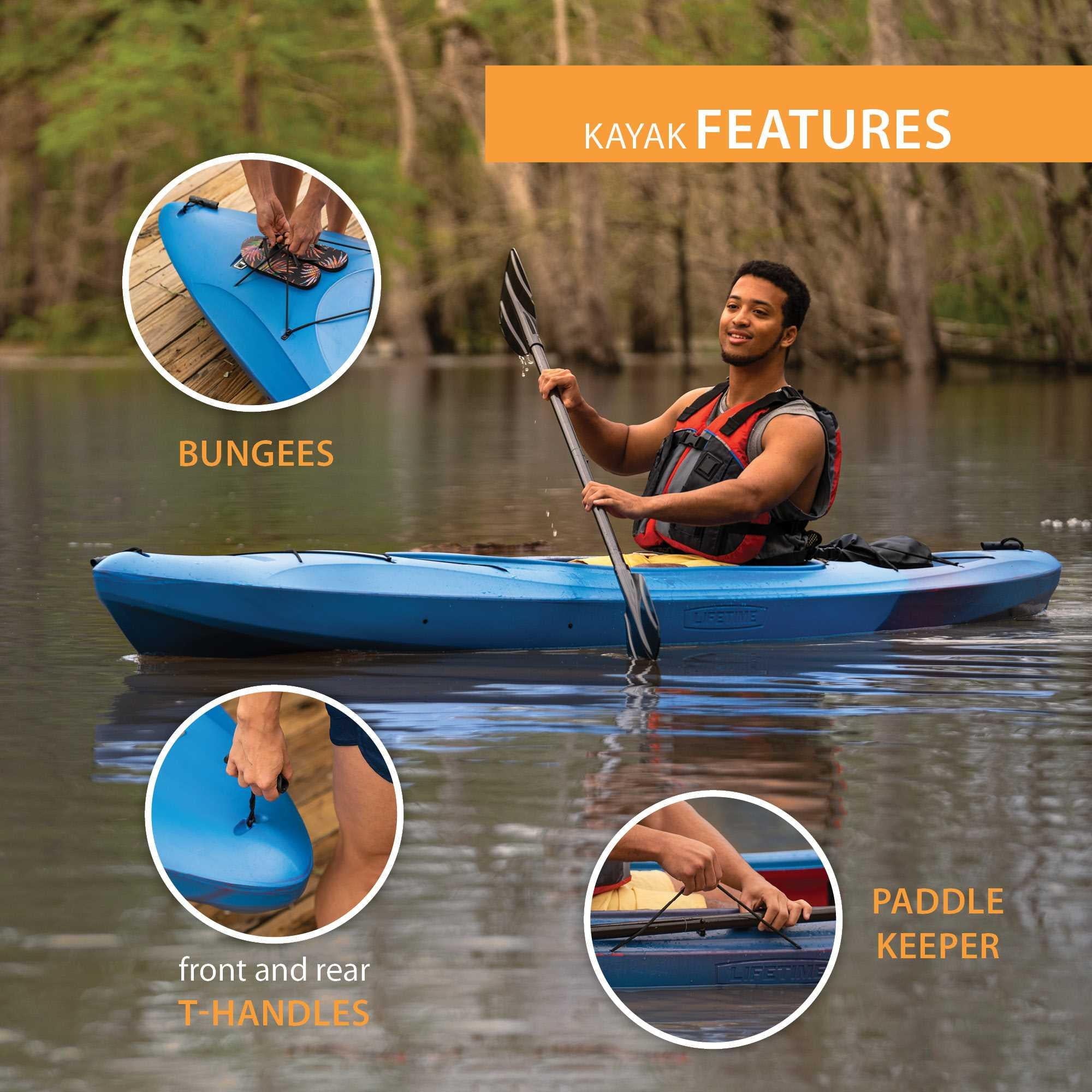 Lifetime Charger 10 ft Sit-Inside Kayak with Paddle, Seaside Dualtone (91349)