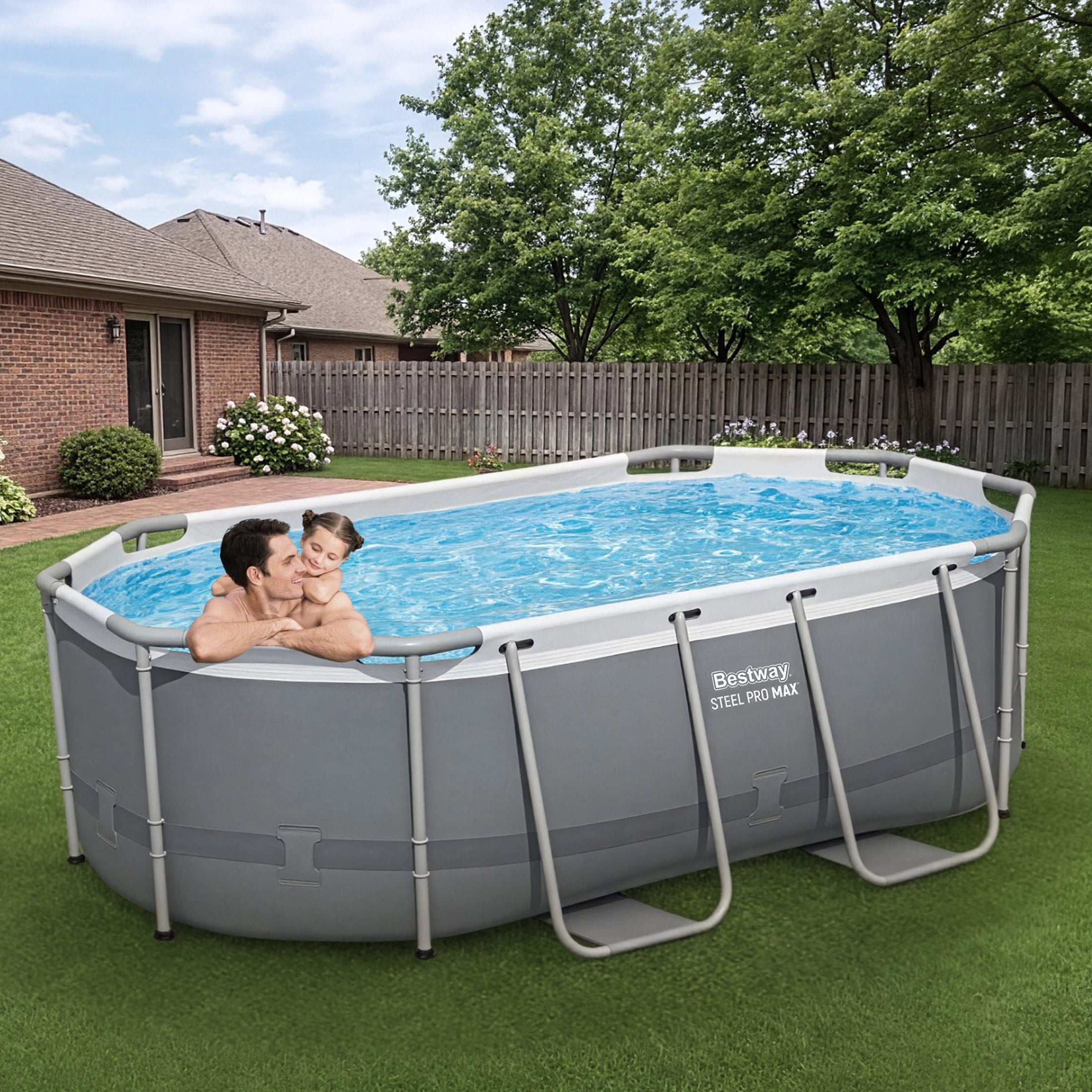 Bestway Steel Pro MAX 10 ft x 6 ft 7 In x 33 in, Oval Above Ground Pool Set, Outdoor Frame Swimming Pool