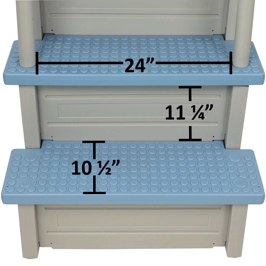 Aqua Select White Outside Flip-up Safety Ladder for Above Ground Pools 48-54H