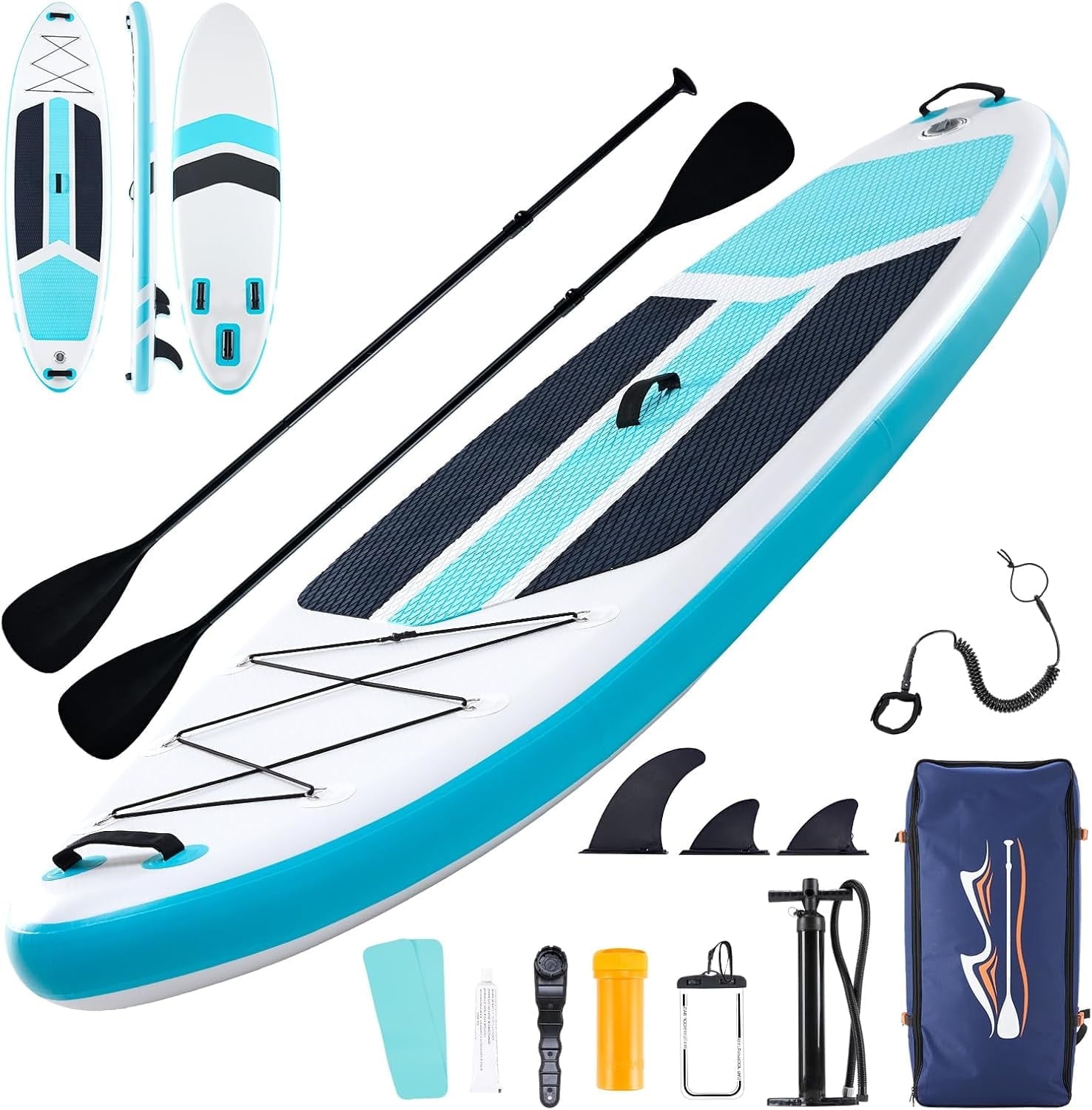 CONCETTA Inflatable Paddle Board,Equipped With SUP Paddle Board Accessories, The Non-slip EVA Deck Design Restarts The Surfboard,Surfboard for Youth&Adults of All Skill Levels，Brown Green
