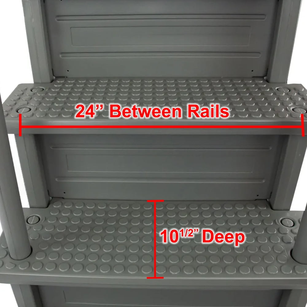 Aqua Select White Outside Flip-up Safety Ladder for Above Ground Pools 48-54H