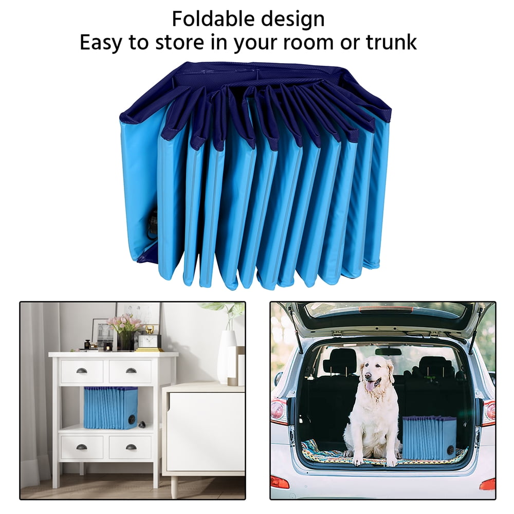 Yaheetech Portable PVC Swimming Pool with Non-slip Bottom for Dogs Cats, XXL, Blue