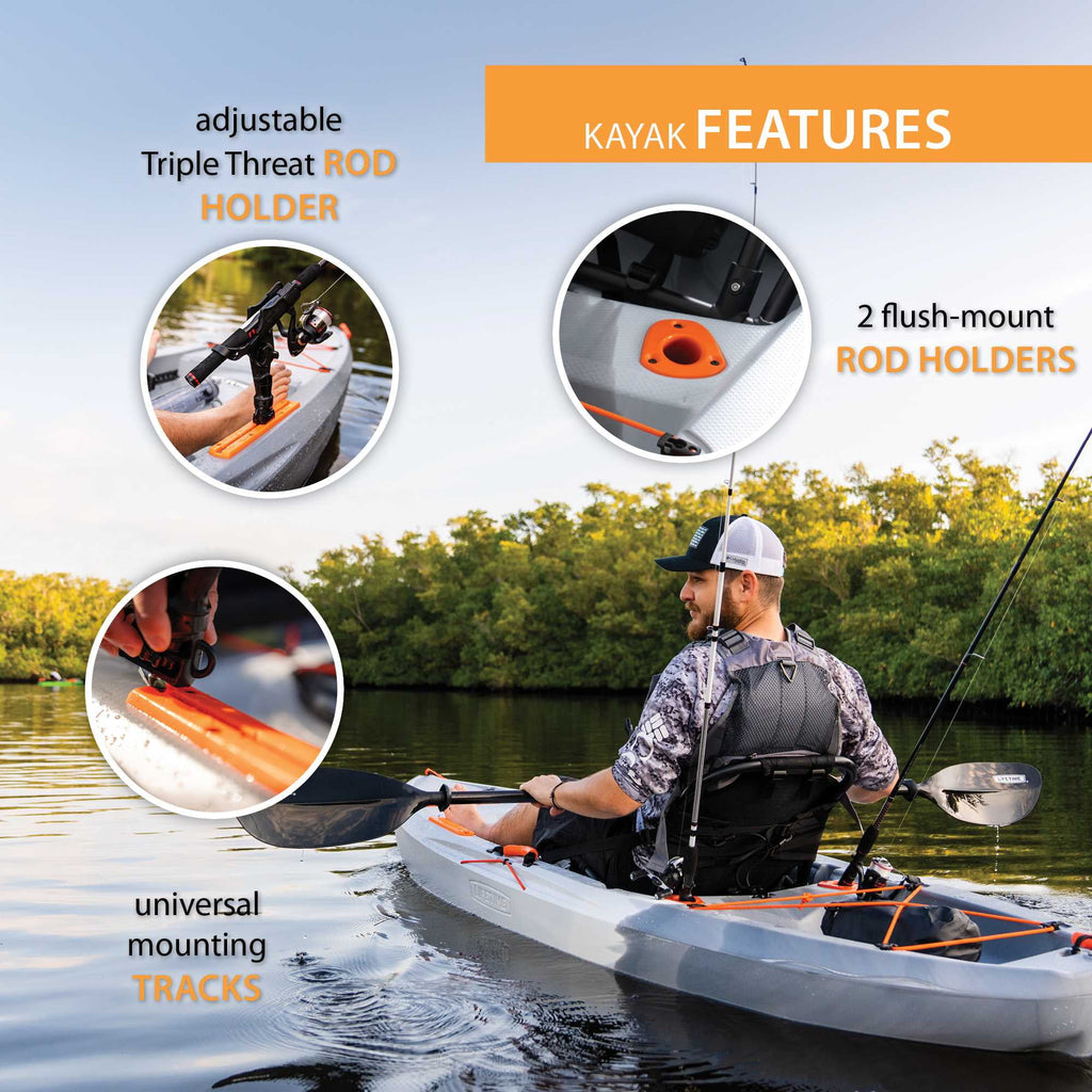 Lifetime Tamarack Pro-Comfort 10 ft 3 in Sit-On-Top Kayak with Paddle, Eclipse Fusion (91058)