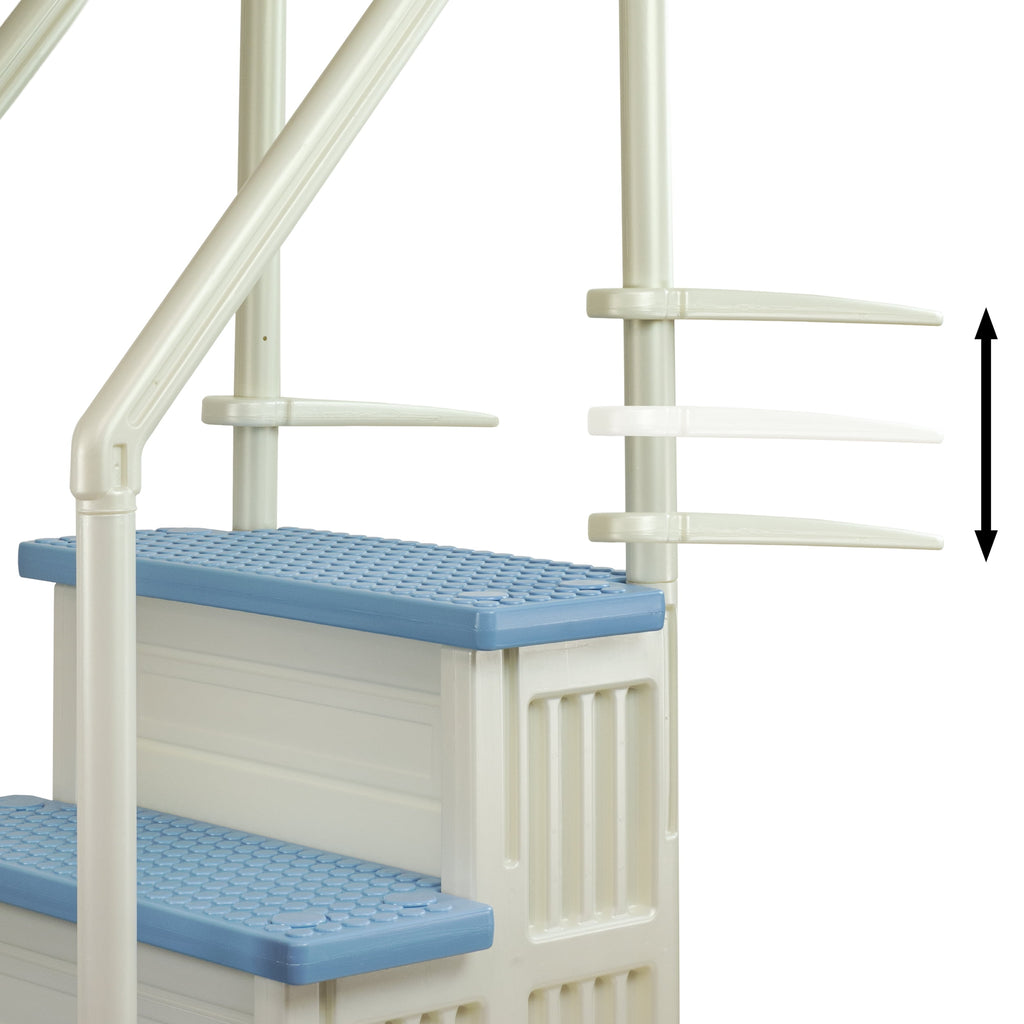 Aqua Select White Outside Flip-up Safety Ladder for Above Ground Pools 48-54H