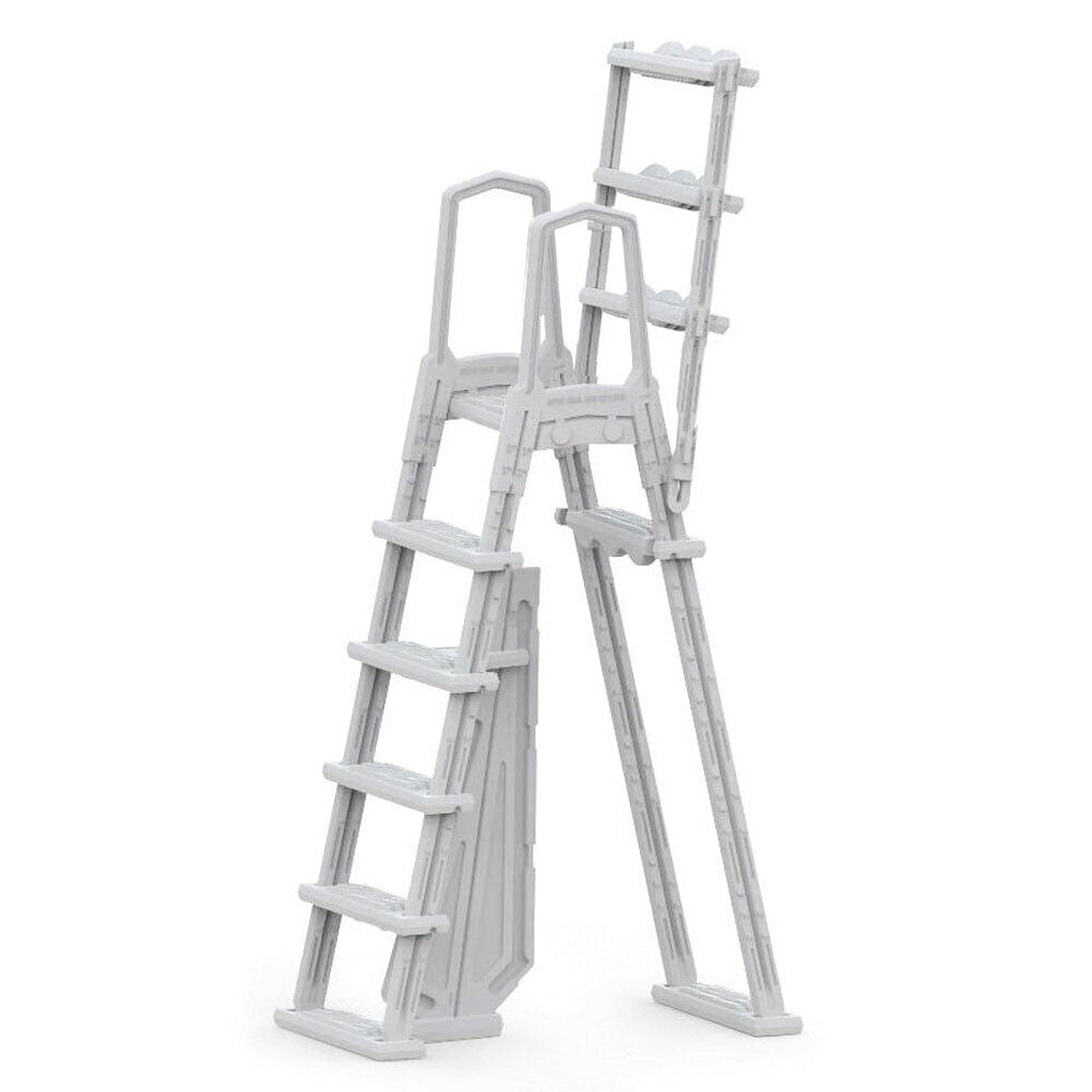 Aqua Select Flip-Up A-Frame Ladder for Above Ground Swimming Pools 48-54H