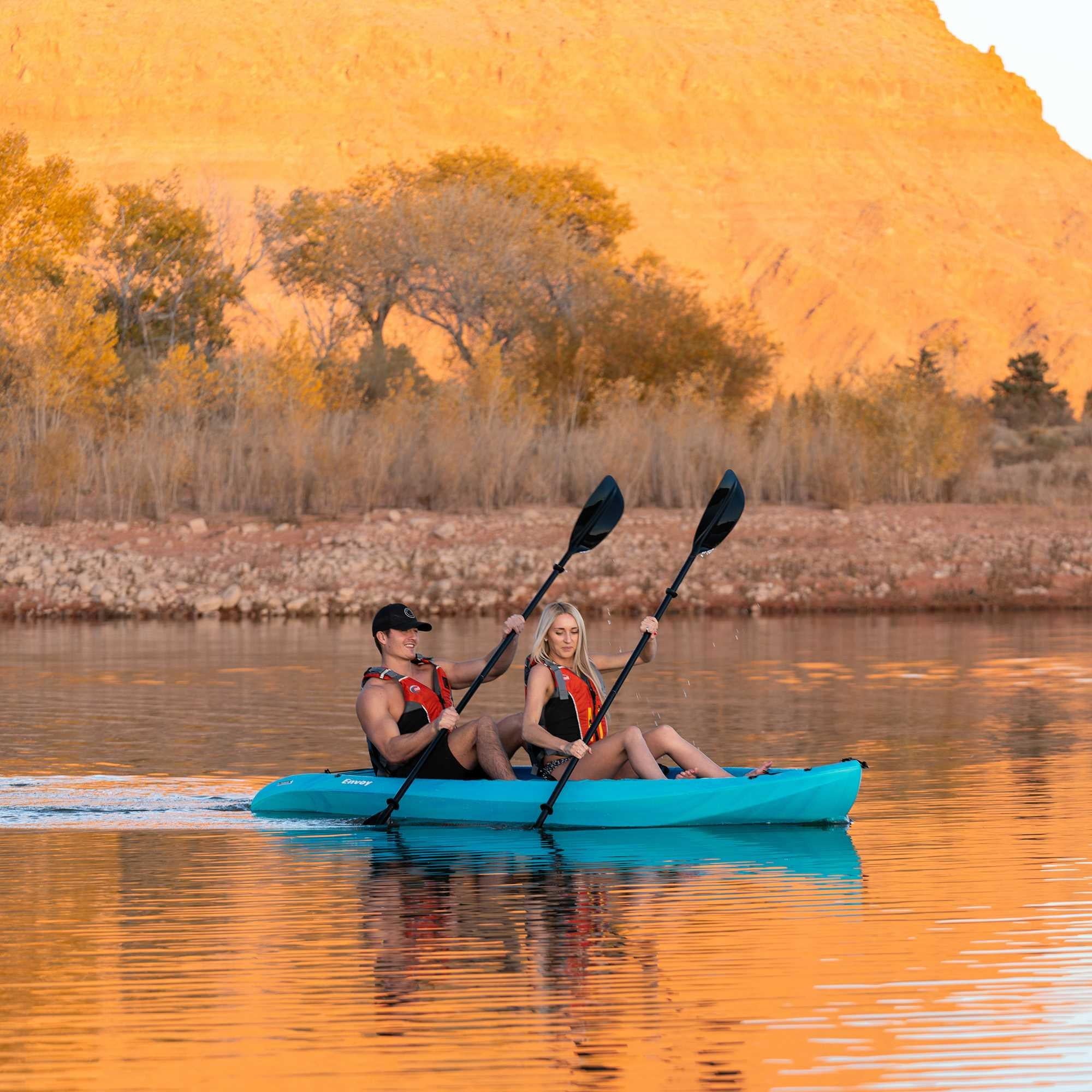 Lifetime Envoy 10.5 ft Sit-On-Top Tandem Kayak with Paddles, Sky Fusion (91192)
