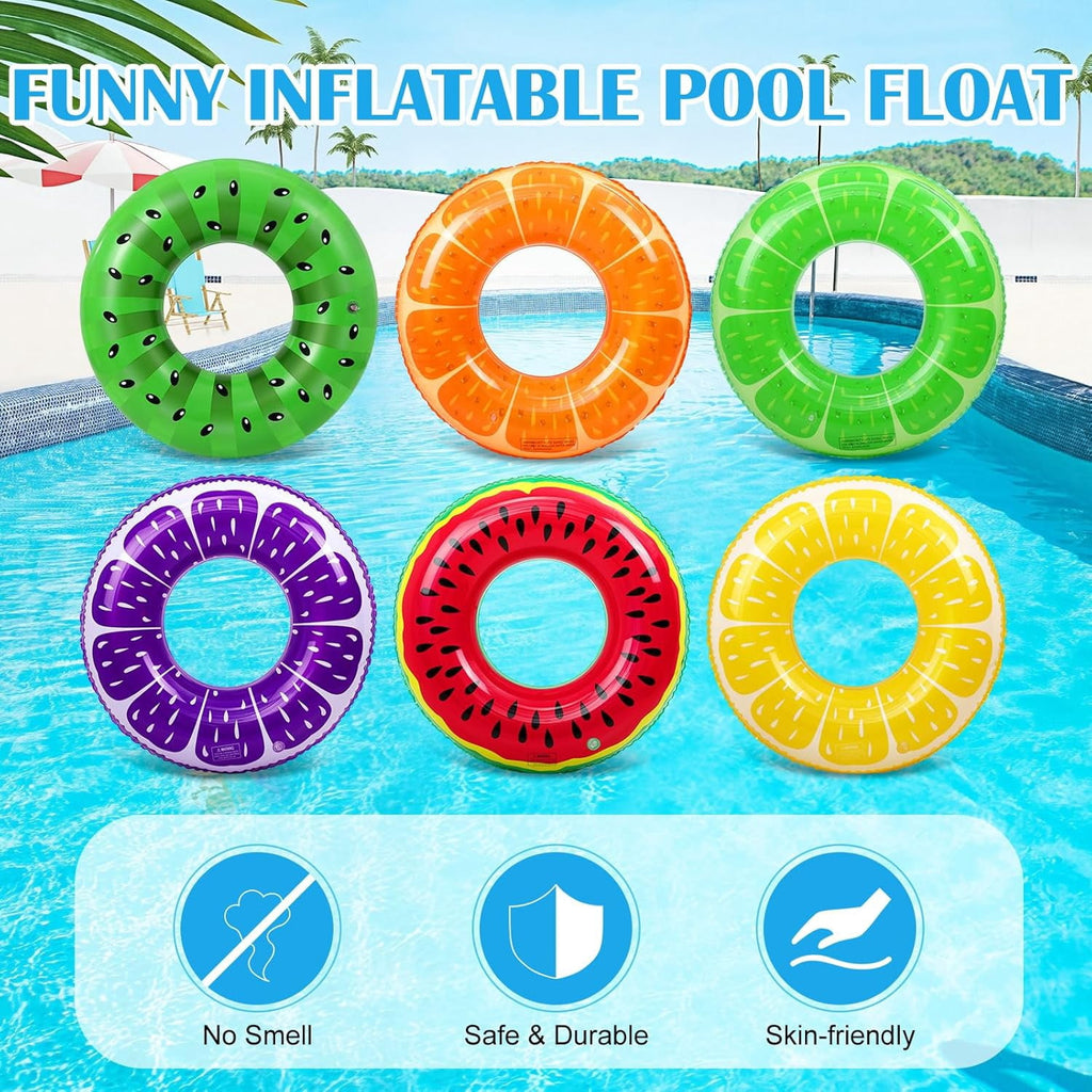 Inflatable Pool Tubes for Adults 30 inch Swim Pool Floats Inflatable Floats Rings Swim Luau Party Colorful Swimming Ring Hawaii Summer Beach Toys for Swimming Party