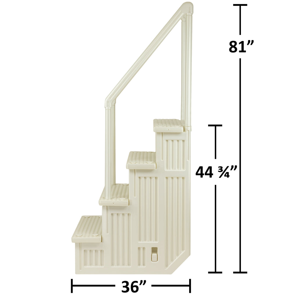 Aqua Select White Outside Flip-up Safety Ladder for Above Ground Pools 48-54H