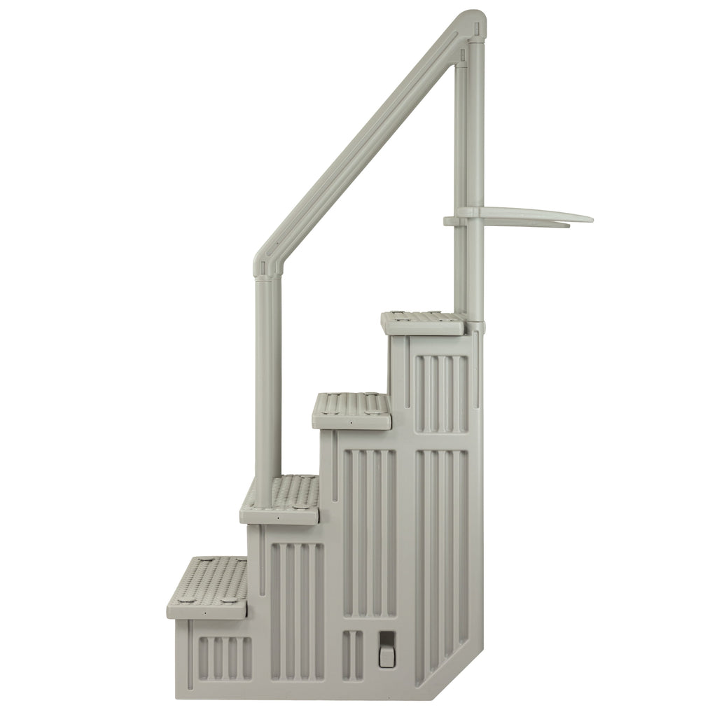 Aqua Select White Outside Flip-up Safety Ladder for Above Ground Pools 48-54H