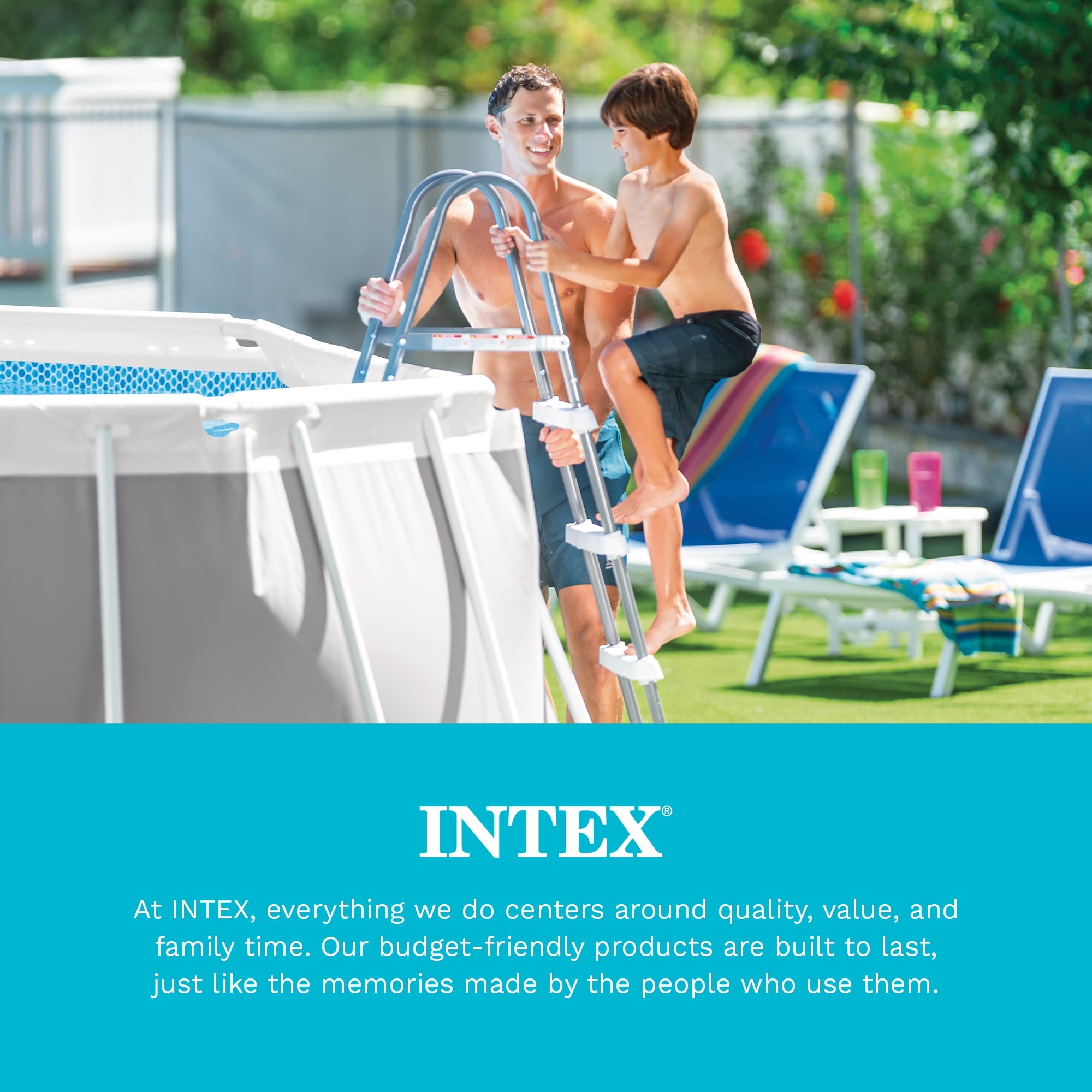 Intex Steel Frame Above Ground Swimming Pool 52 Pool Entry Step Ladder