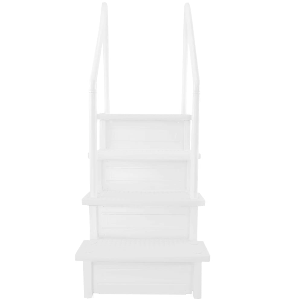 Aqua Select White Outside Flip-up Safety Ladder for Above Ground Pools 48-54H