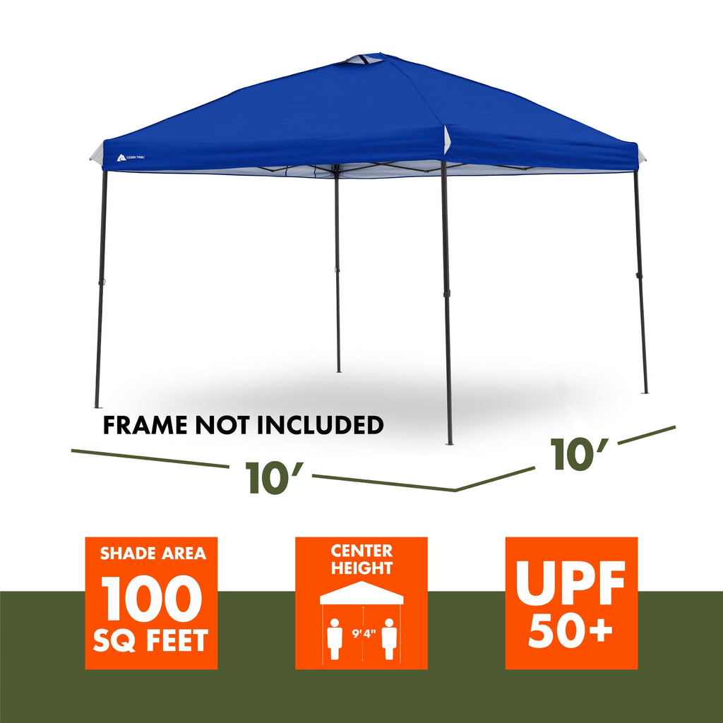 Ozark Trail 10' x 10' Straight Leg Canopy Top, Black