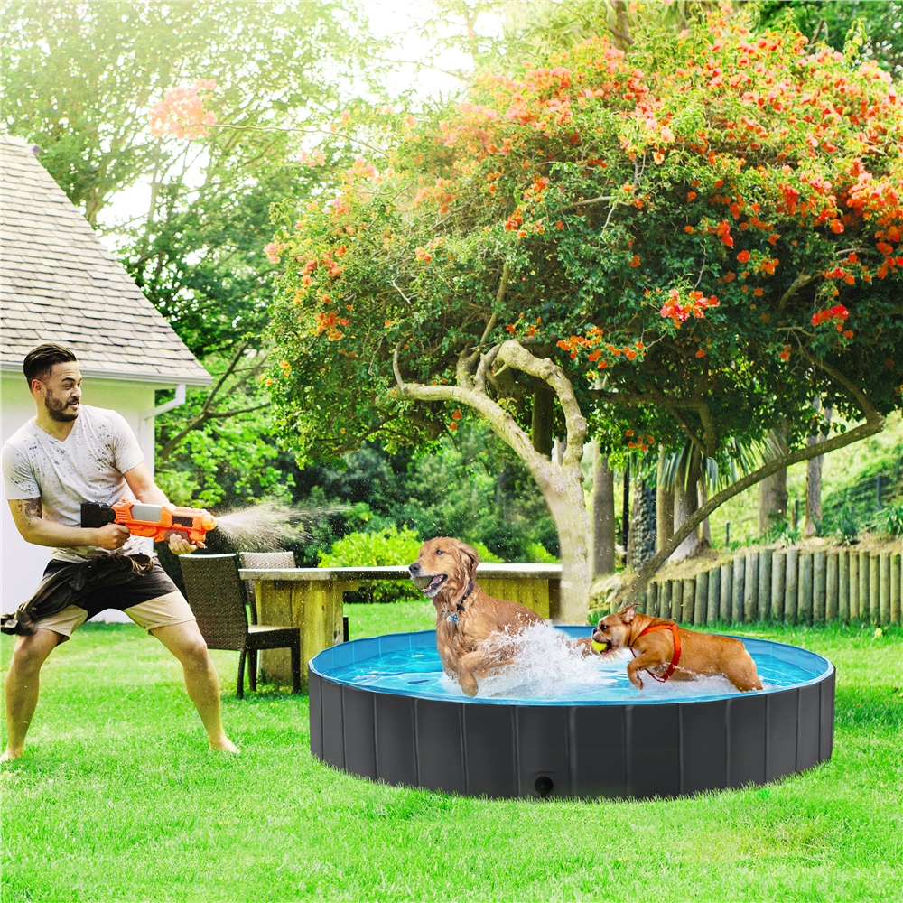 Yaheetech Portable PVC Swimming Pool with Non-slip Bottom for Dogs Cats, XXL, Blue