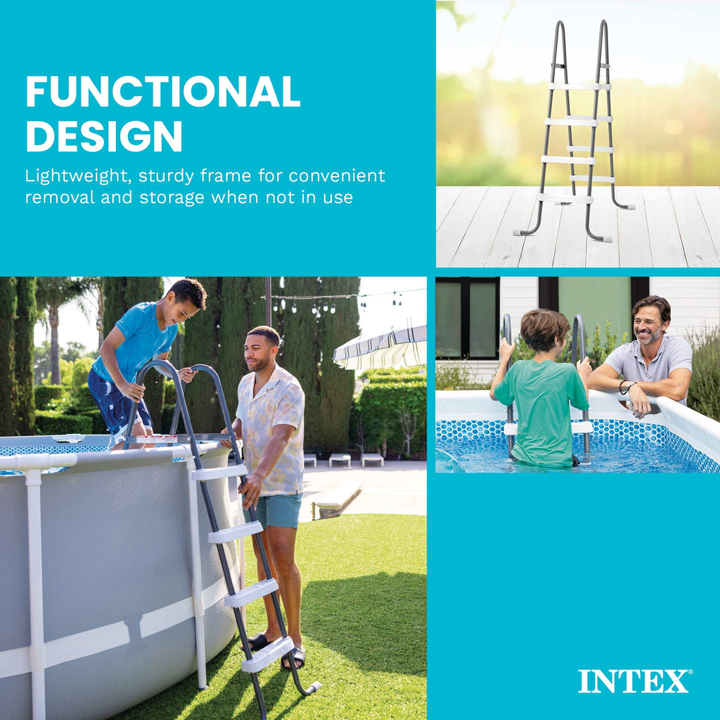 Intex Steel Frame Above Ground Swimming Pool 52 Pool Entry Step Ladder