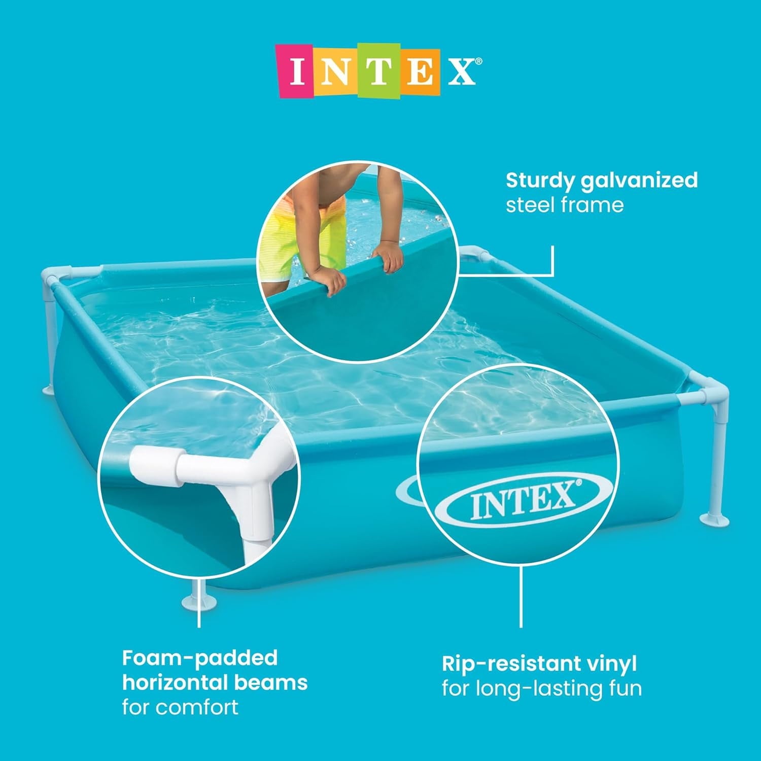 Intex Mini Frame Pool, Blue - 48 x 48 x 12 inches (L x W x H)