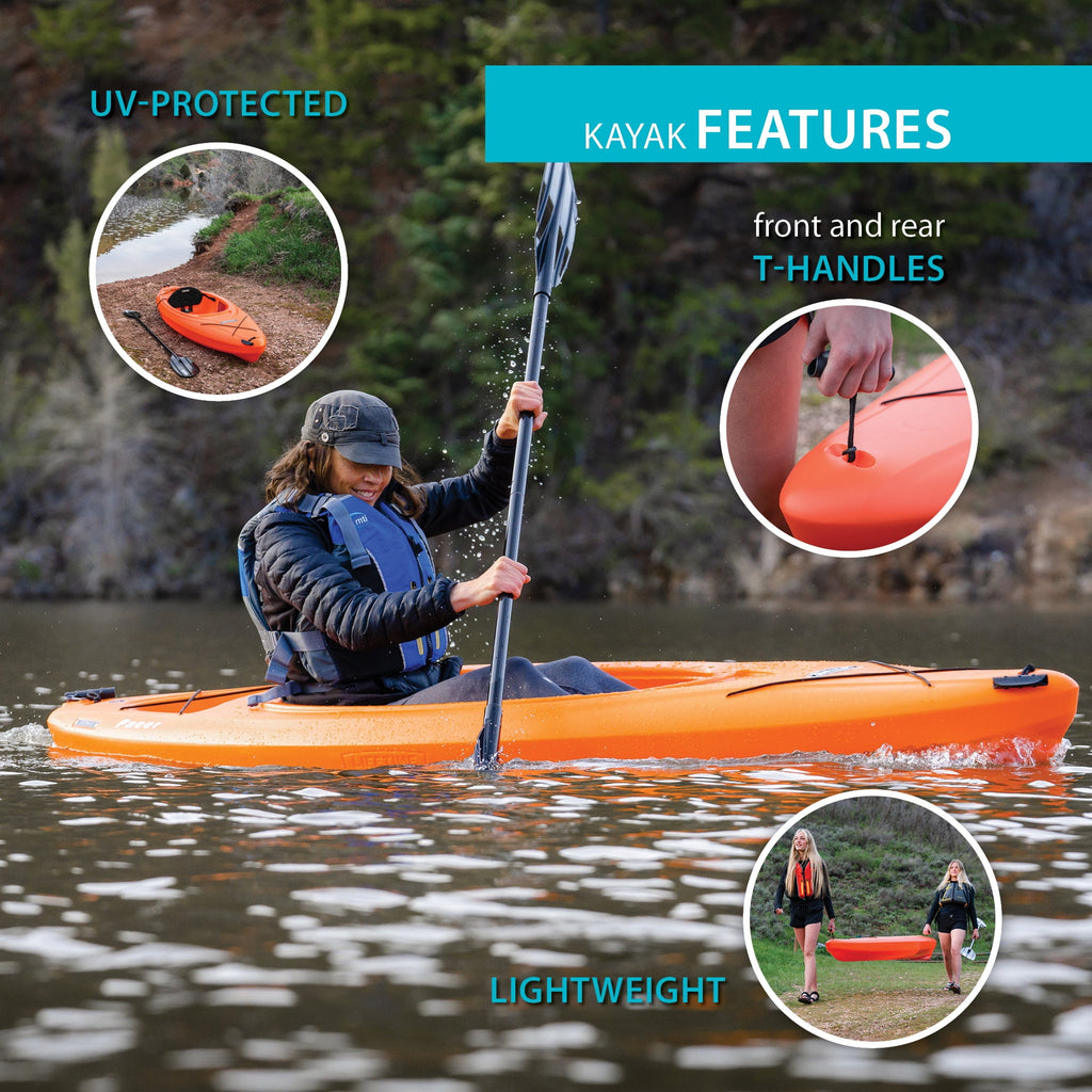 Lifetime Pacer 8 ft Sit-Inside Kayak with Paddle, Green (91032)