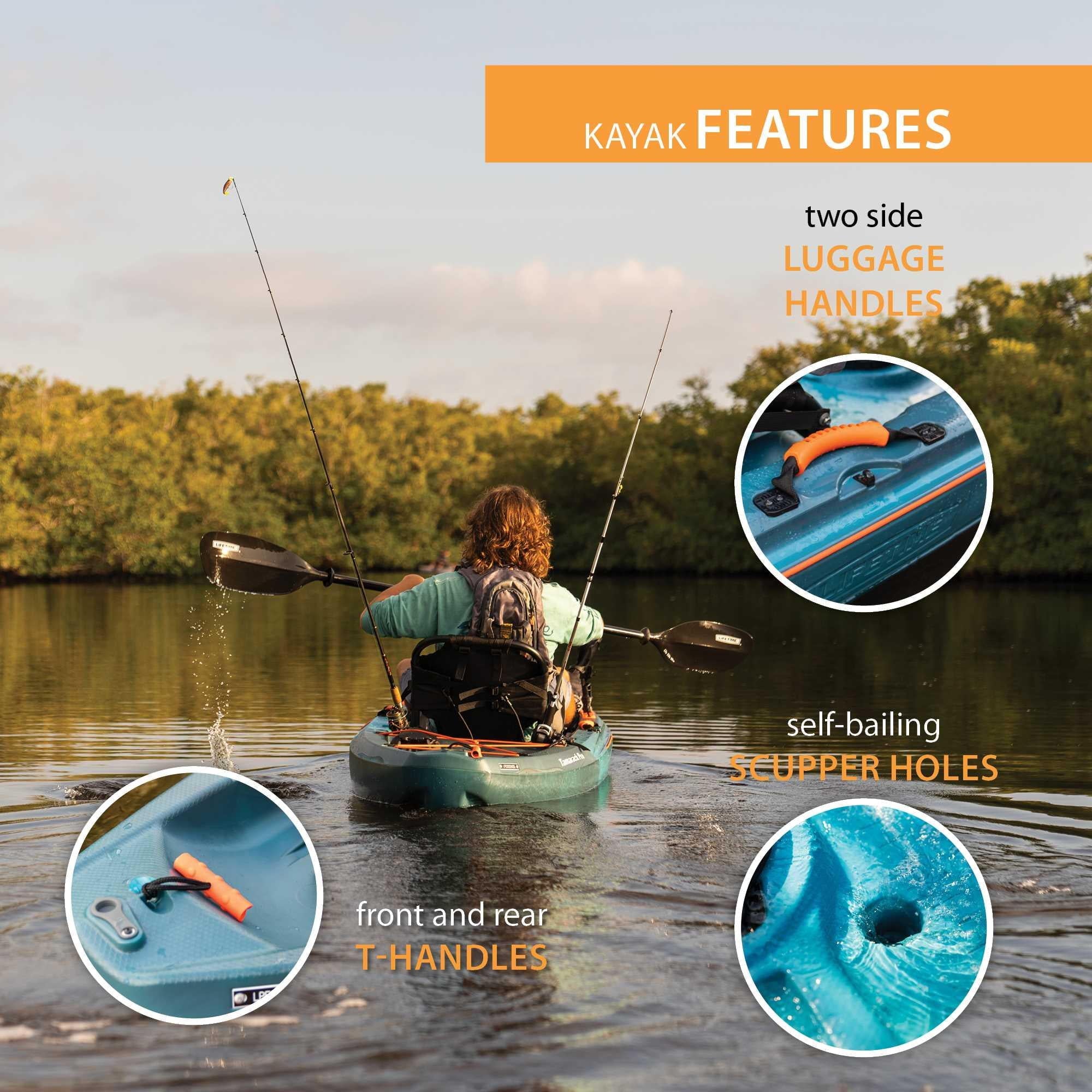 Lifetime Tamarack Pro-Comfort 10 ft 3 in Sit-On-Top Kayak with Paddle, Eclipse Fusion (91058)