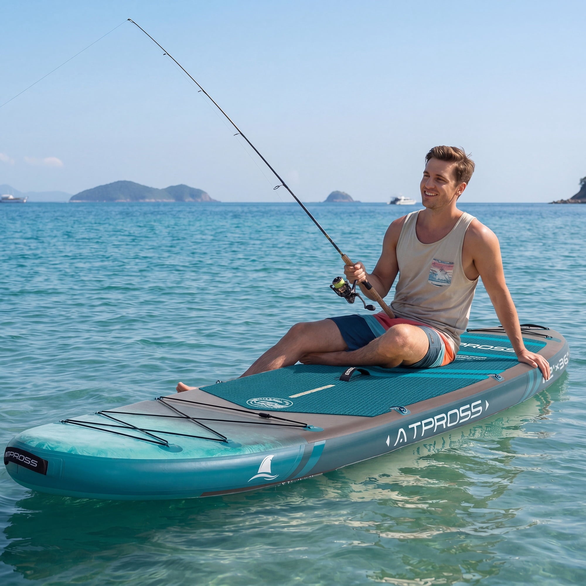 Ultifit Inflatable Paddle Board Extra Wide 500 Lbs Capacity Anti-Slip Design with SUP Accessories and Seat 12' x 36