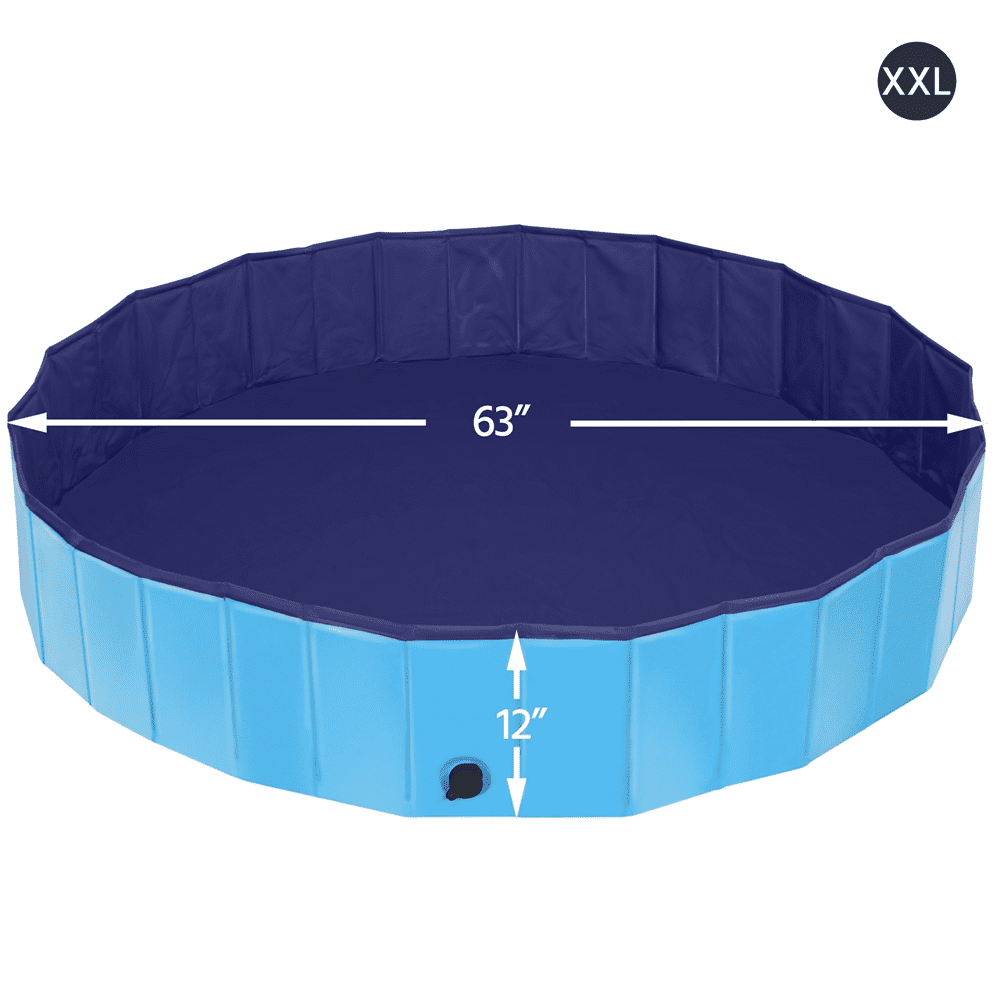Alden Design 63'' Foldable Pet Swimming Pool for Indoor and Outdoor, Blue
