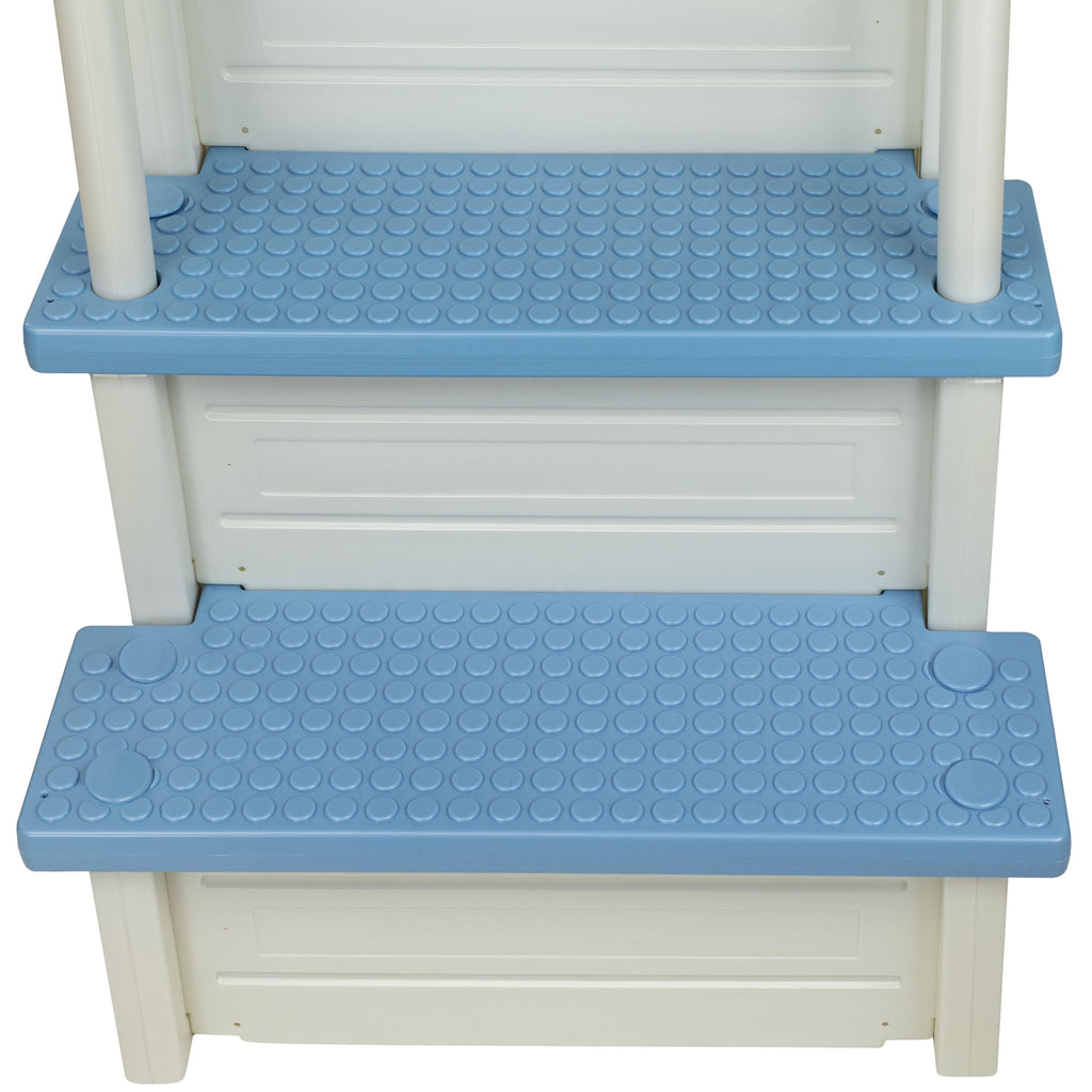 Aqua Select White Outside Flip-up Safety Ladder for Above Ground Pools 48-54H