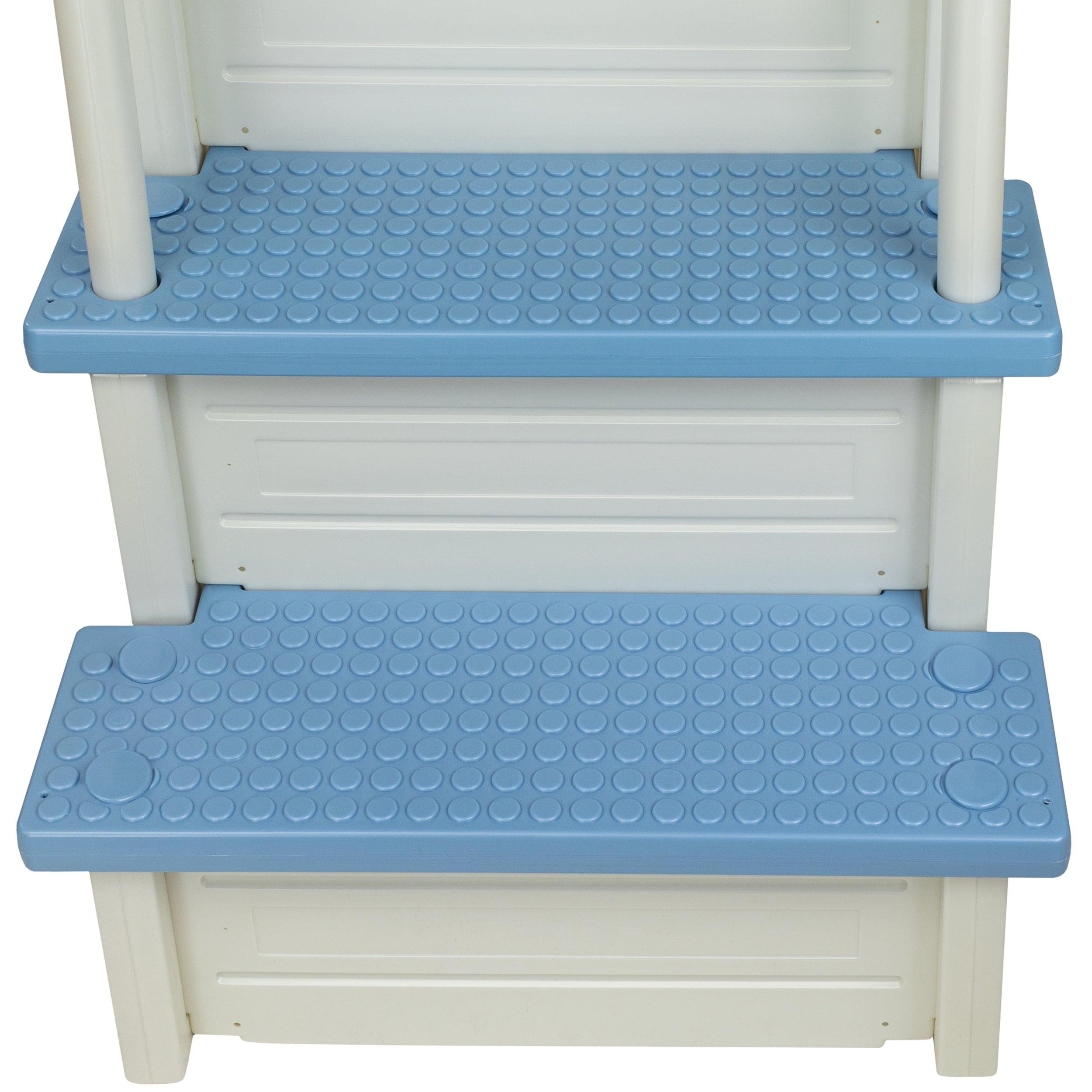 Aqua Select White Outside Flip-up Safety Ladder for Above Ground Pools 48-54H