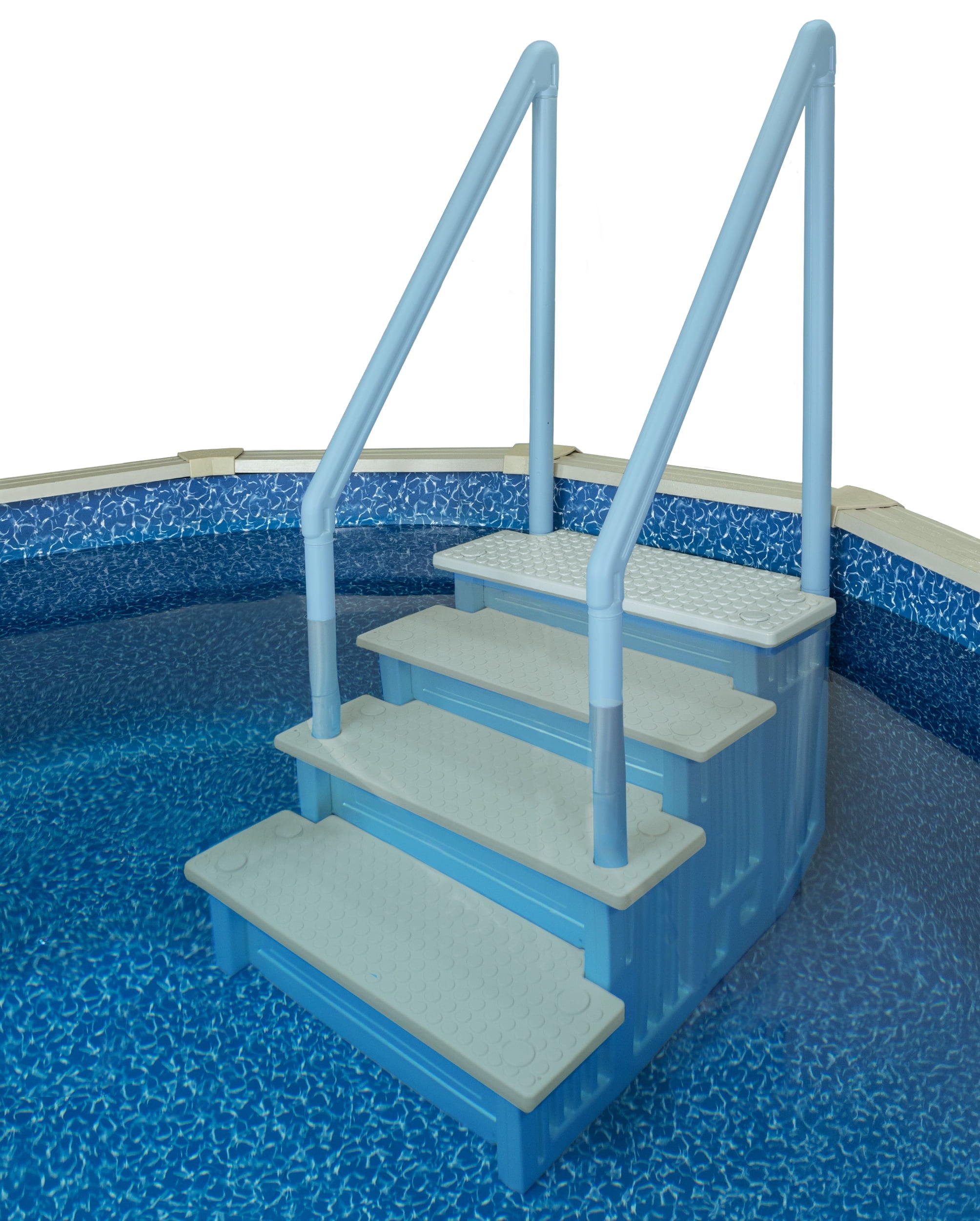 Aqua Select White Outside Flip-up Safety Ladder for Above Ground Pools 48-54H