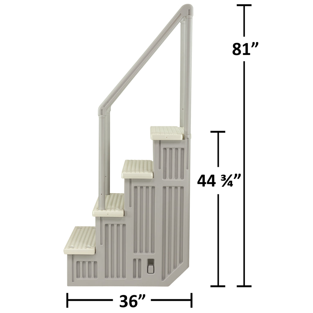 Aqua Select White Outside Flip-up Safety Ladder for Above Ground Pools 48-54H