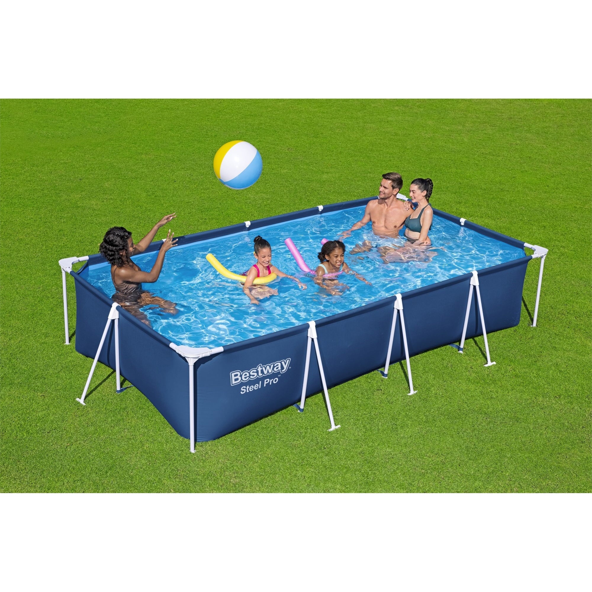 Open Box Bestway 13 ' x 32  Rectangular Above Ground Swimming Pool, Blue