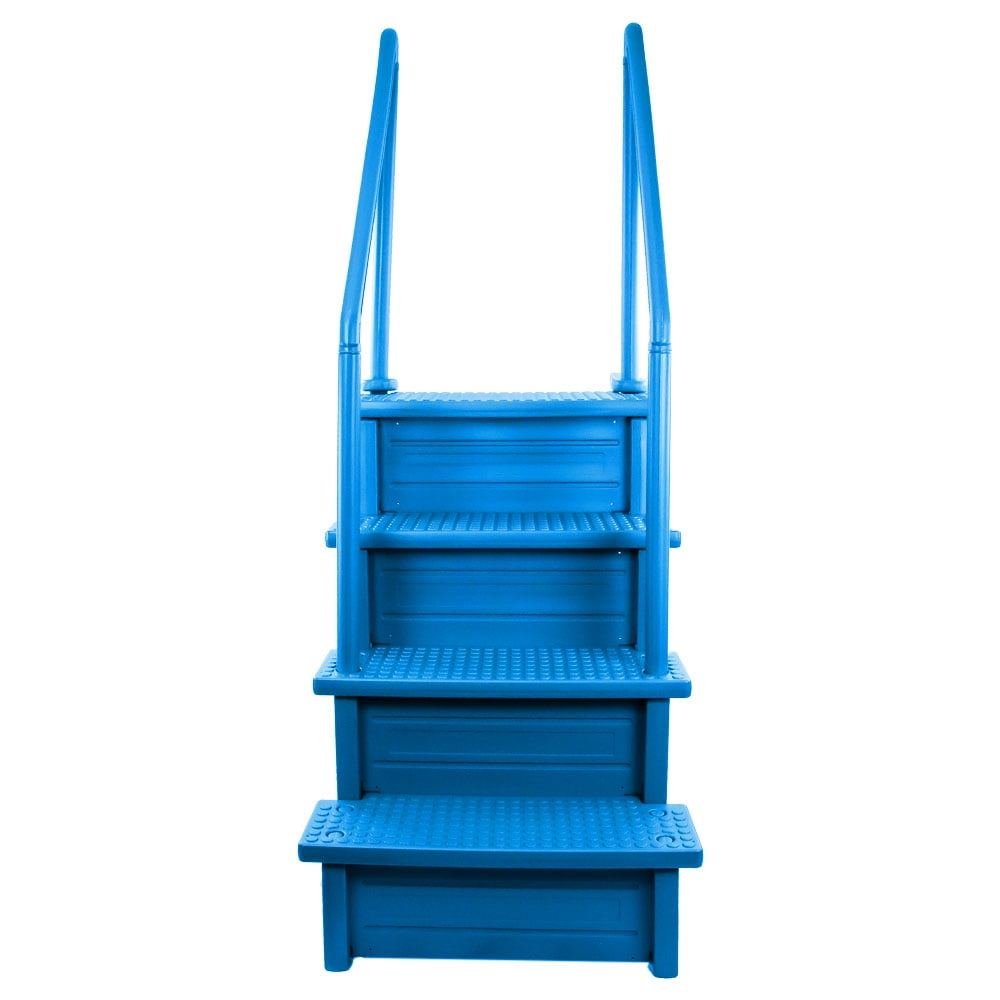 Aqua Select White Outside Flip-up Safety Ladder for Above Ground Pools 48-54H