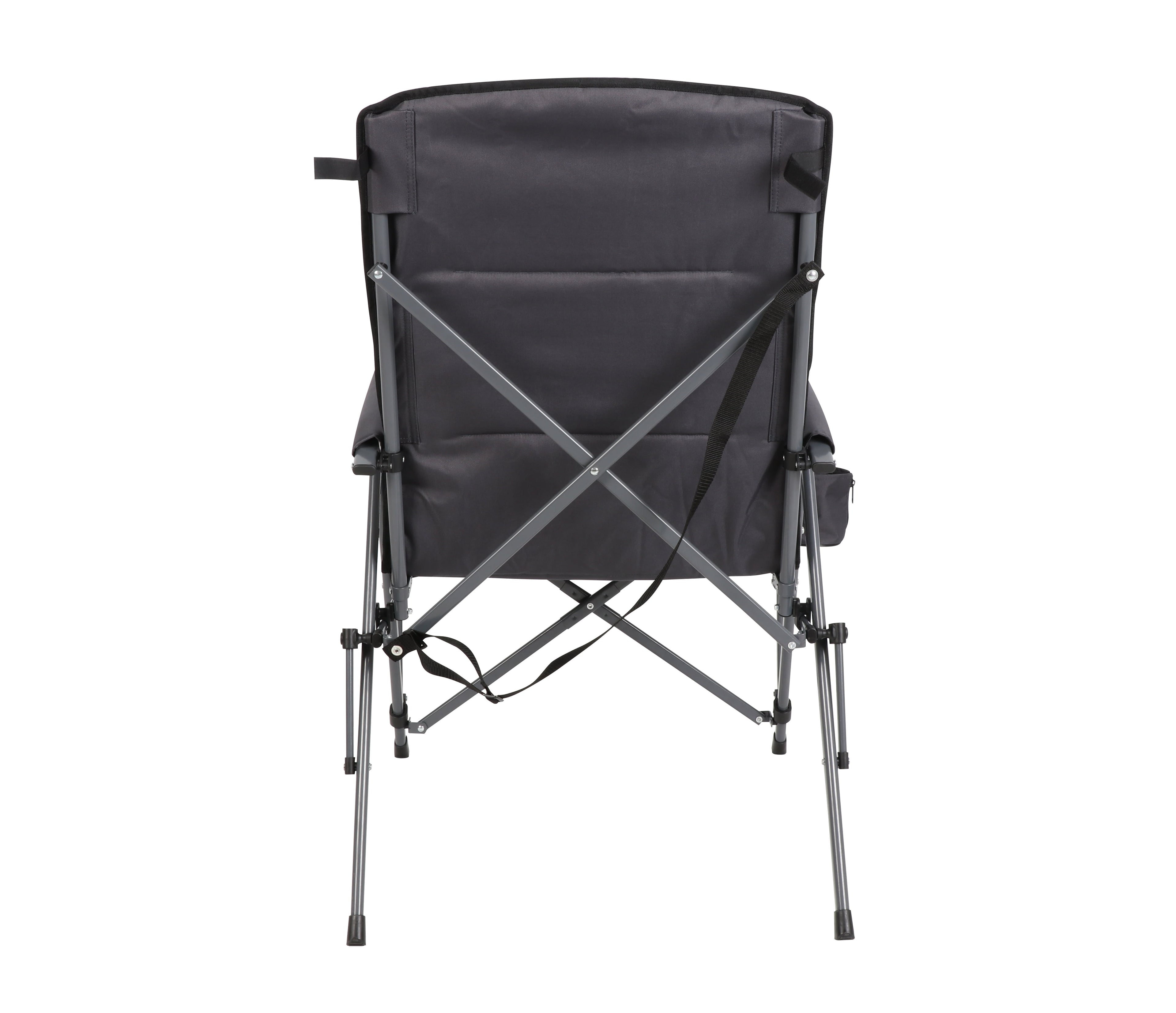 Ozark Trail High Back Hard Arm Outdoor Adult Camp Chair with Cup Holder, Polyester, Green