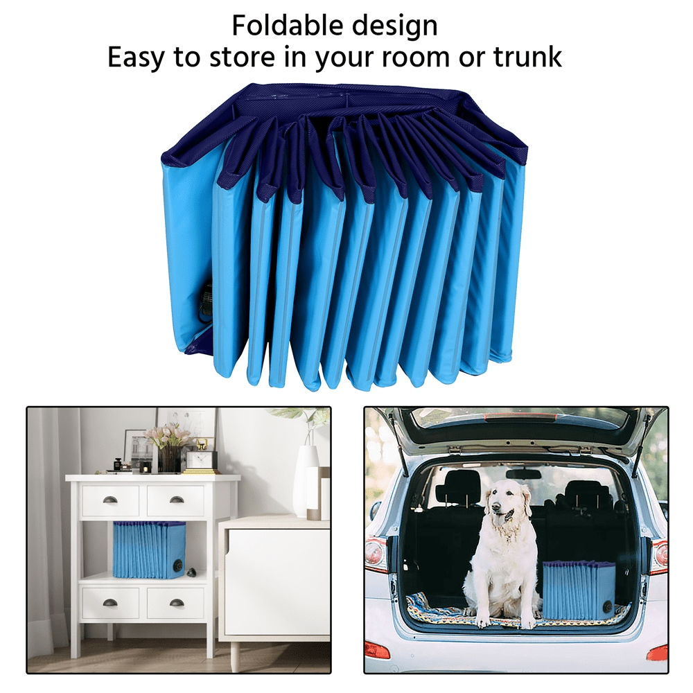 Alden Design 63'' Foldable Pet Swimming Pool for Indoor and Outdoor, Blue