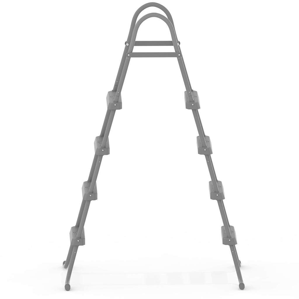 Ktaxon 52 4Step Steel Frame Above Ground Swimming Pool Ladder,Heavy Duty Double Sided Removable Pool Steps with Ladder Escape