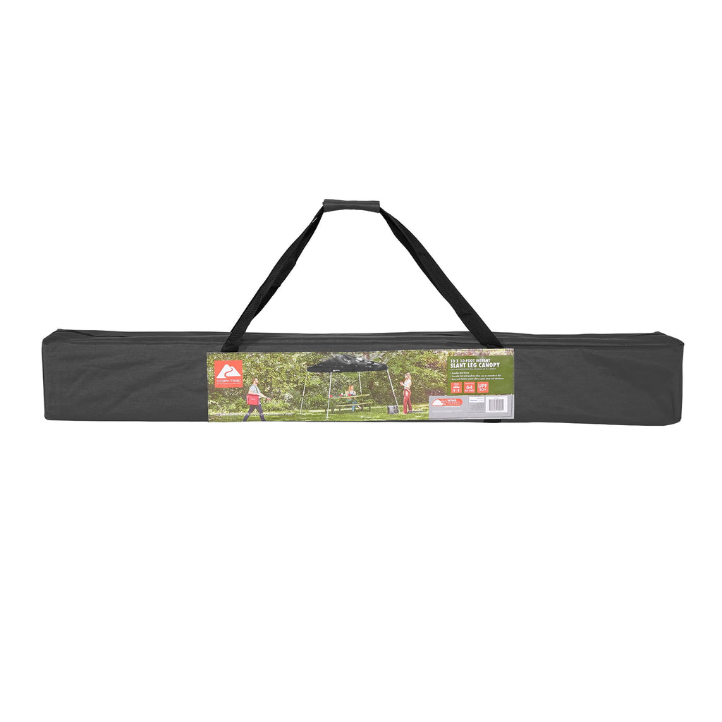 Ozark Trail 10' x 10' Instant Slant Leg Pop-up Canopy, Outdoor Shading Shelter, Black