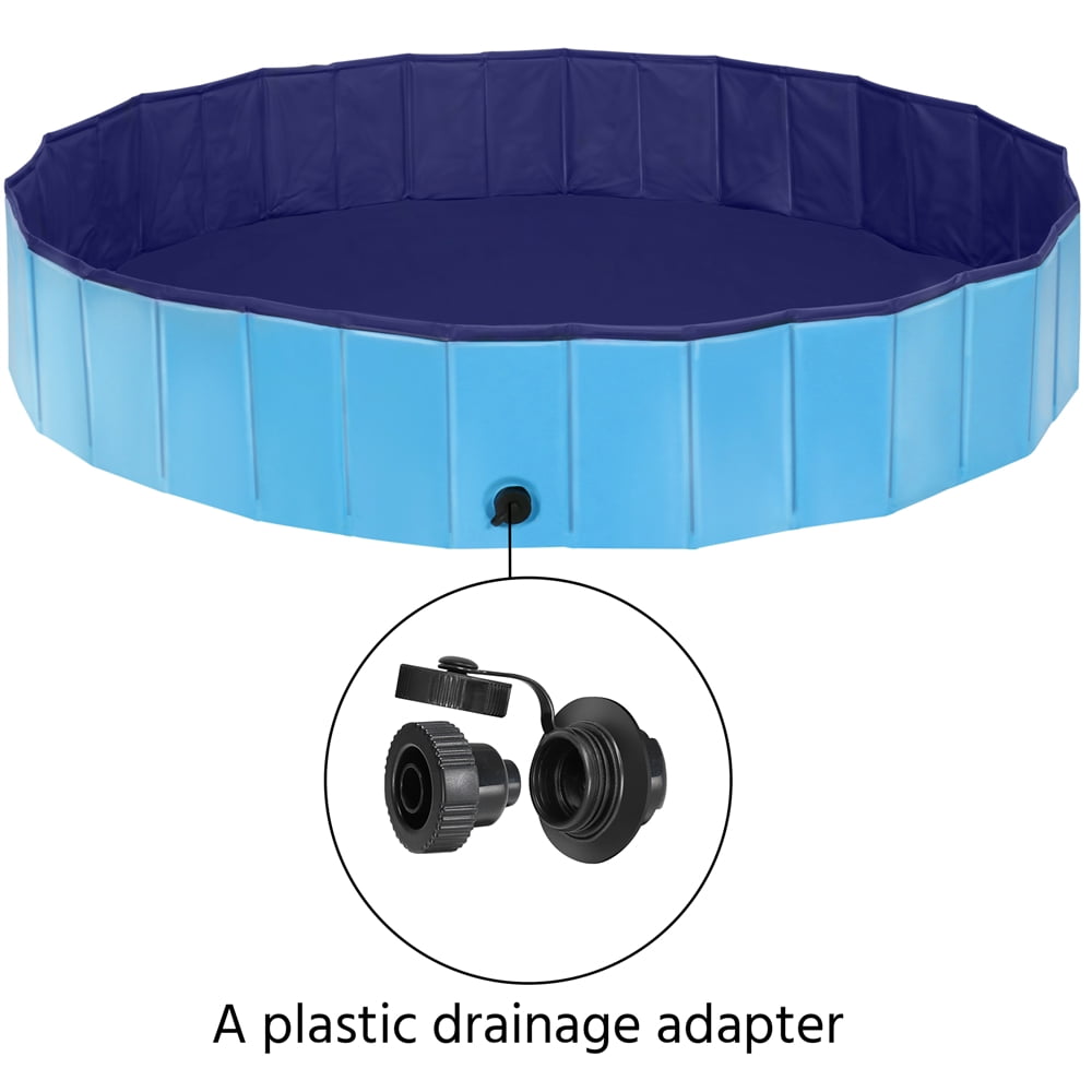 Yaheetech Portable PVC Swimming Pool with Non-slip Bottom for Dogs Cats, XXL, Blue