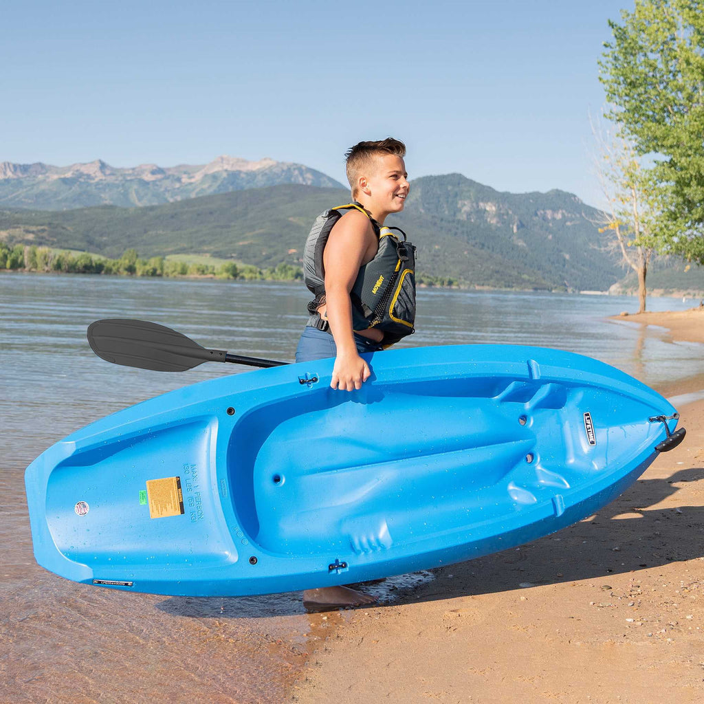 Lifetime Wave 6 ft Youth Sit-On-Top Kayak with Paddle, Fire Red (91401)