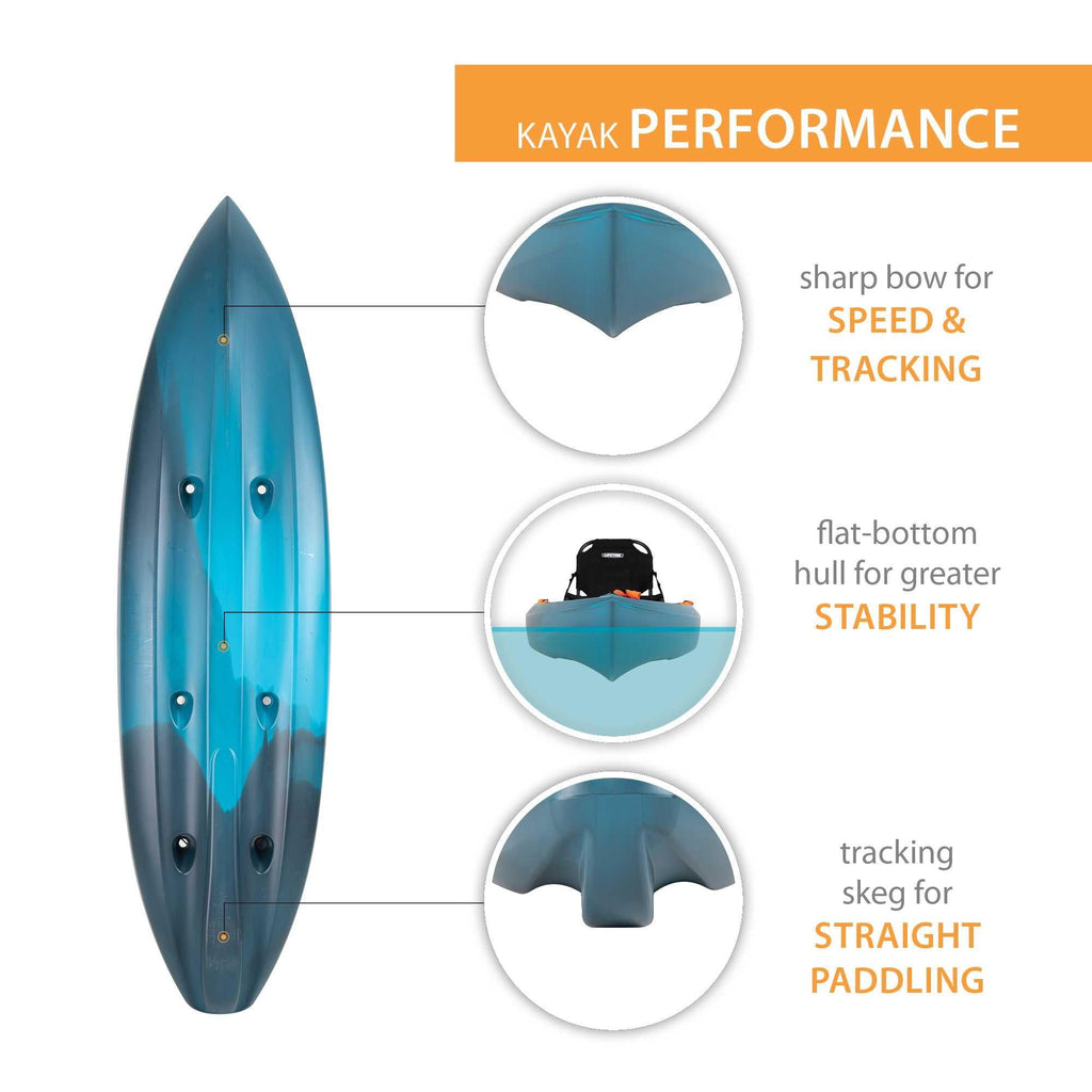 Lifetime Tamarack Pro-Comfort 10 ft 3 in Sit-On-Top Kayak with Paddle, Eclipse Fusion (91058)