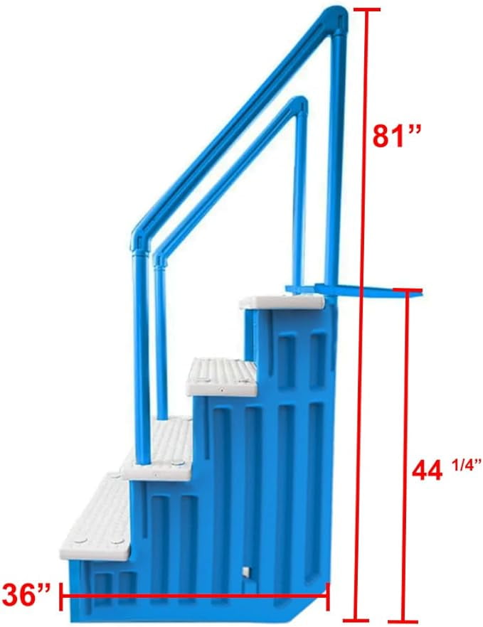 Aqua Select White Outside Flip-up Safety Ladder for Above Ground Pools 48-54H