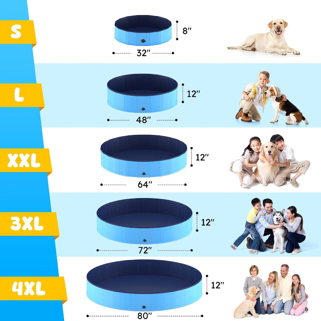 Niubya 47'' x 12'' Foldable Dog Swimming Pool, Small swimming pool，Portable Bath Tub for Pets Indoor and Outdoor(Gray)