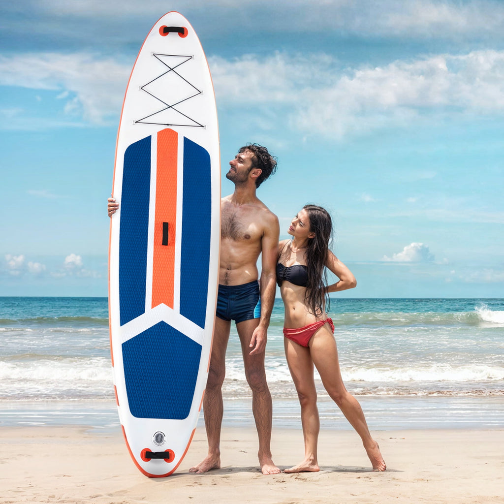 ZUNMOS 10.5ft Inflatable Stand Up Paddle Board, Non-Slip Deck, Complete SUP Accessories Set for All Skill Levels, Brown and Green