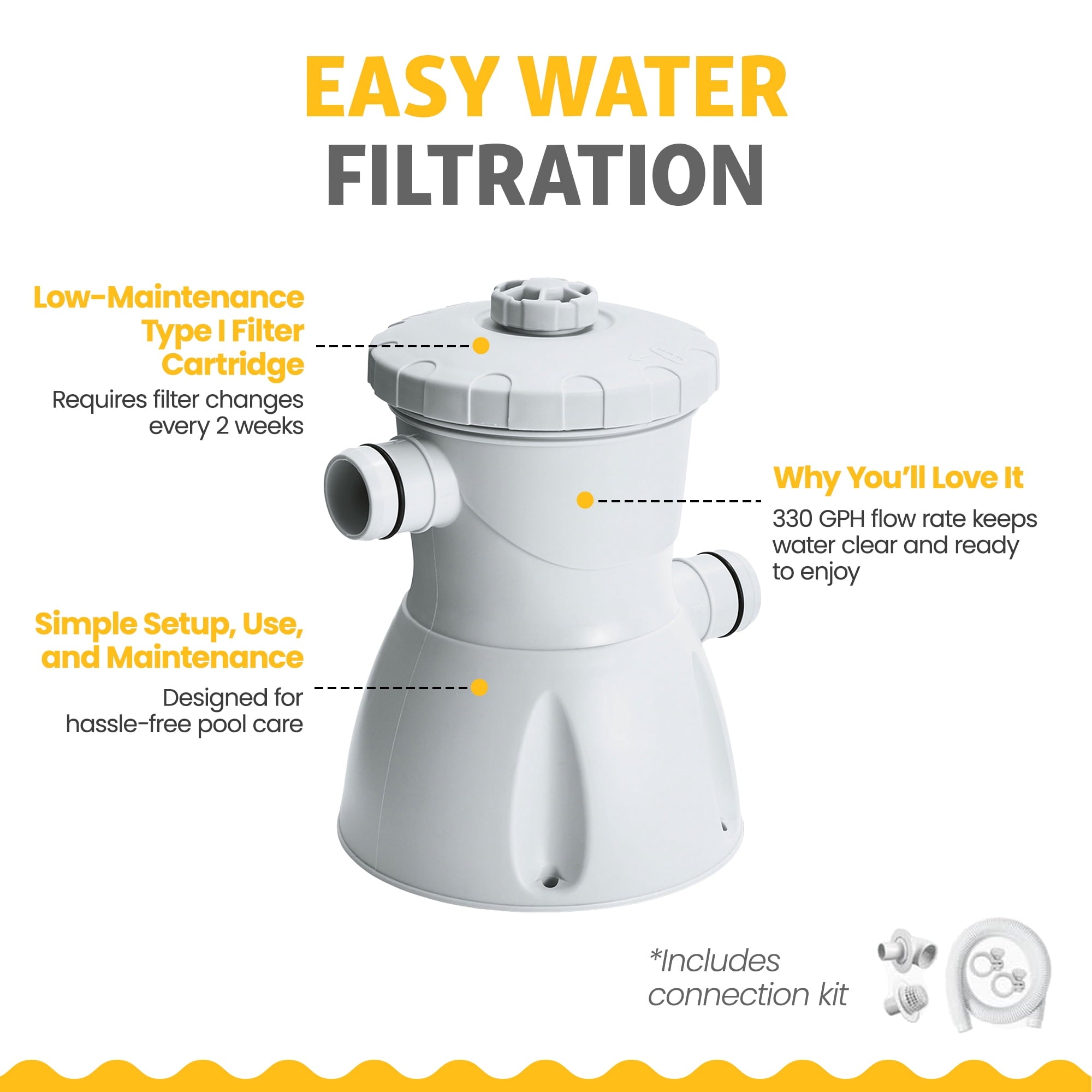 Funsicle 12ft x 30in Round Sea-Thru QuickSet Above Ground Pool with Cartridge Filter Pump, Age 6 & up