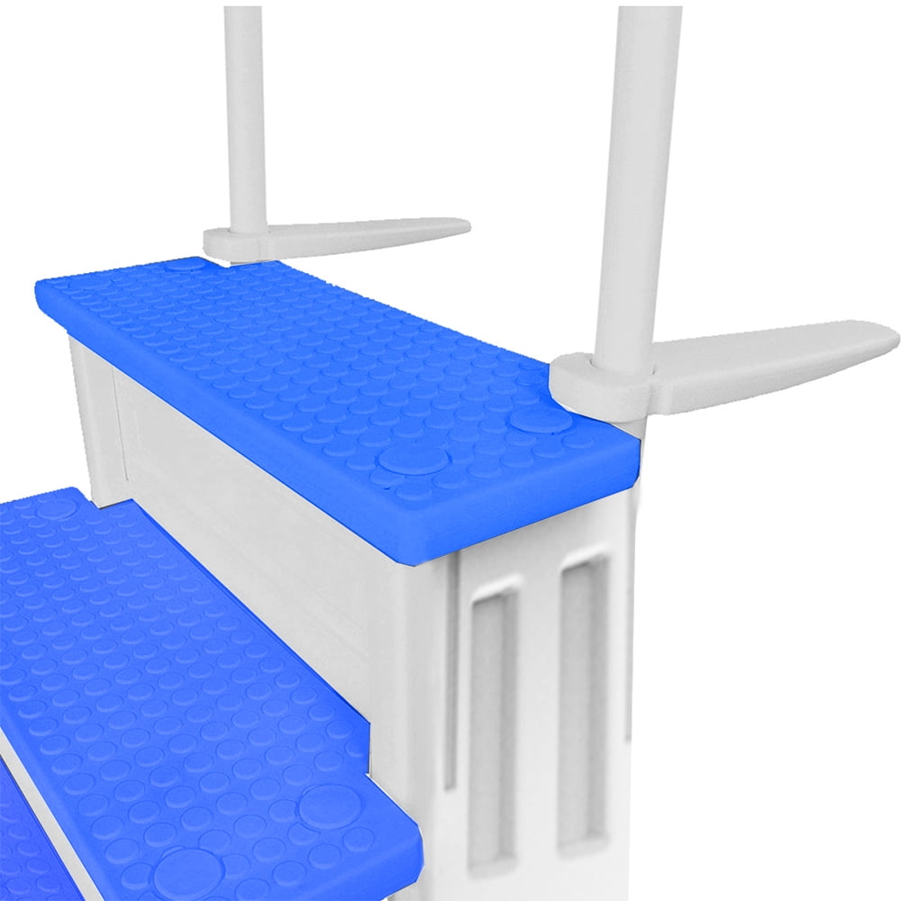 Aqua Select White Outside Flip-up Safety Ladder for Above Ground Pools 48-54H