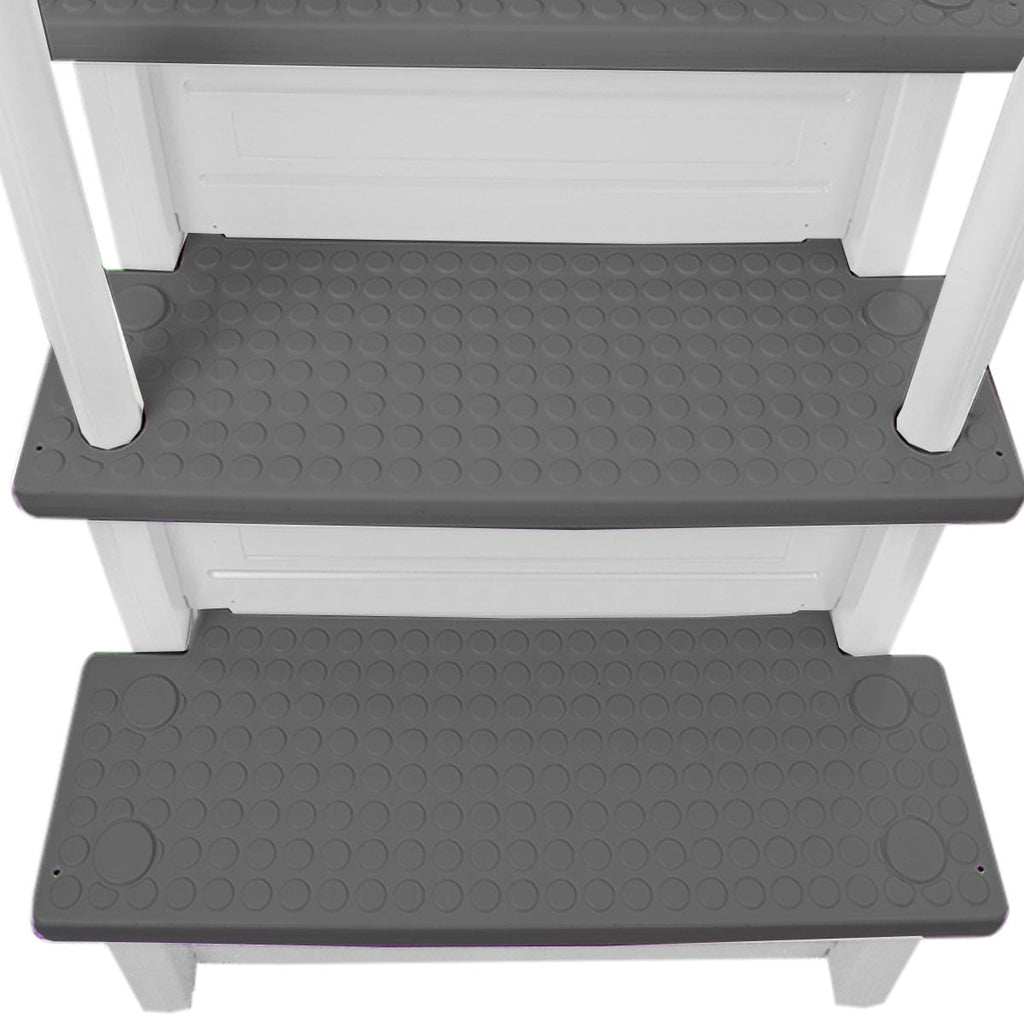 Aqua Select White Outside Flip-up Safety Ladder for Above Ground Pools 48-54H