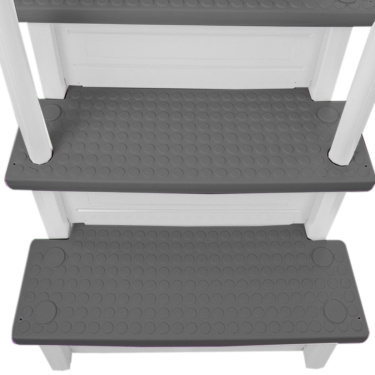 Aqua Select White Outside Flip-up Safety Ladder for Above Ground Pools 48-54H