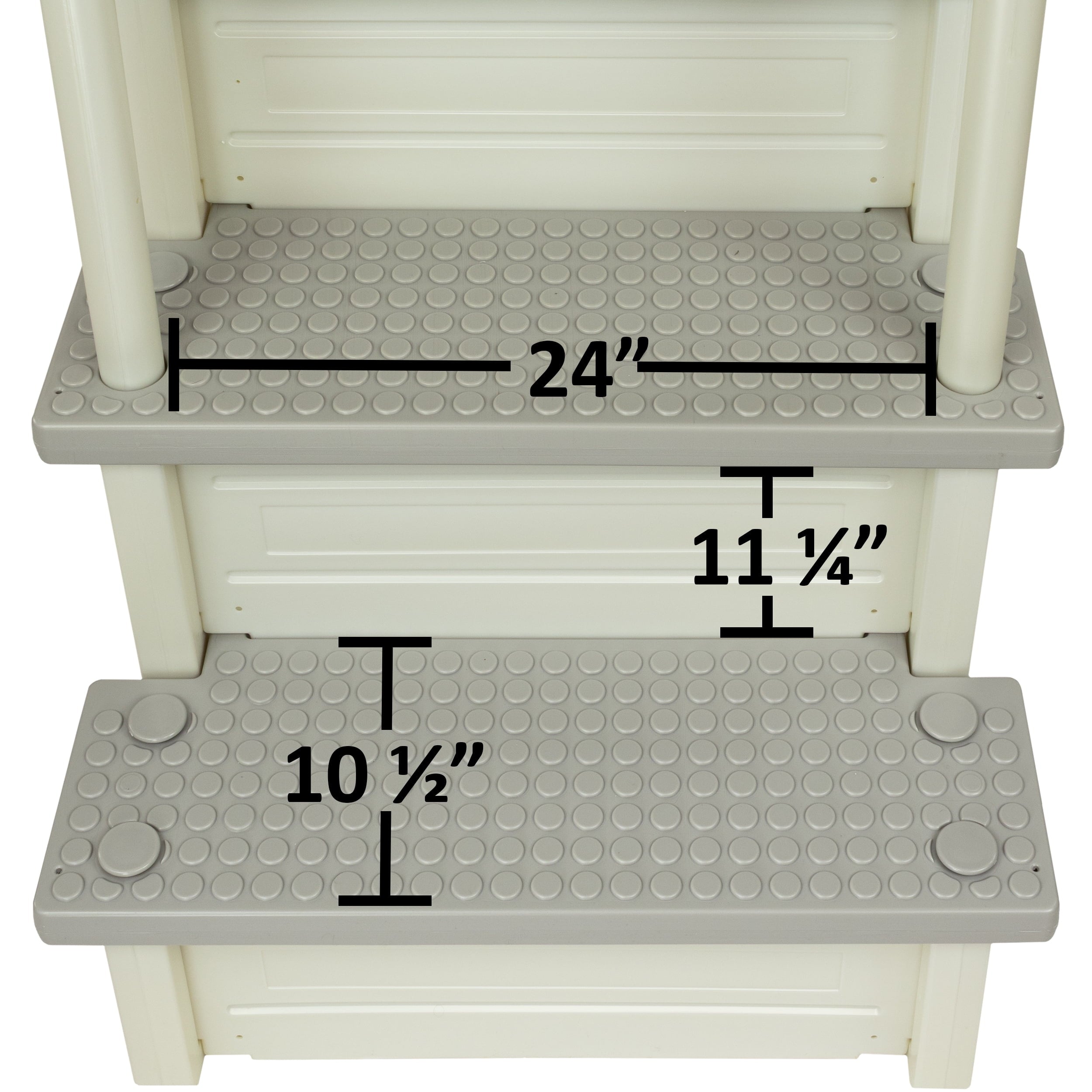 Aqua Select White Outside Flip-up Safety Ladder for Above Ground Pools 48-54H