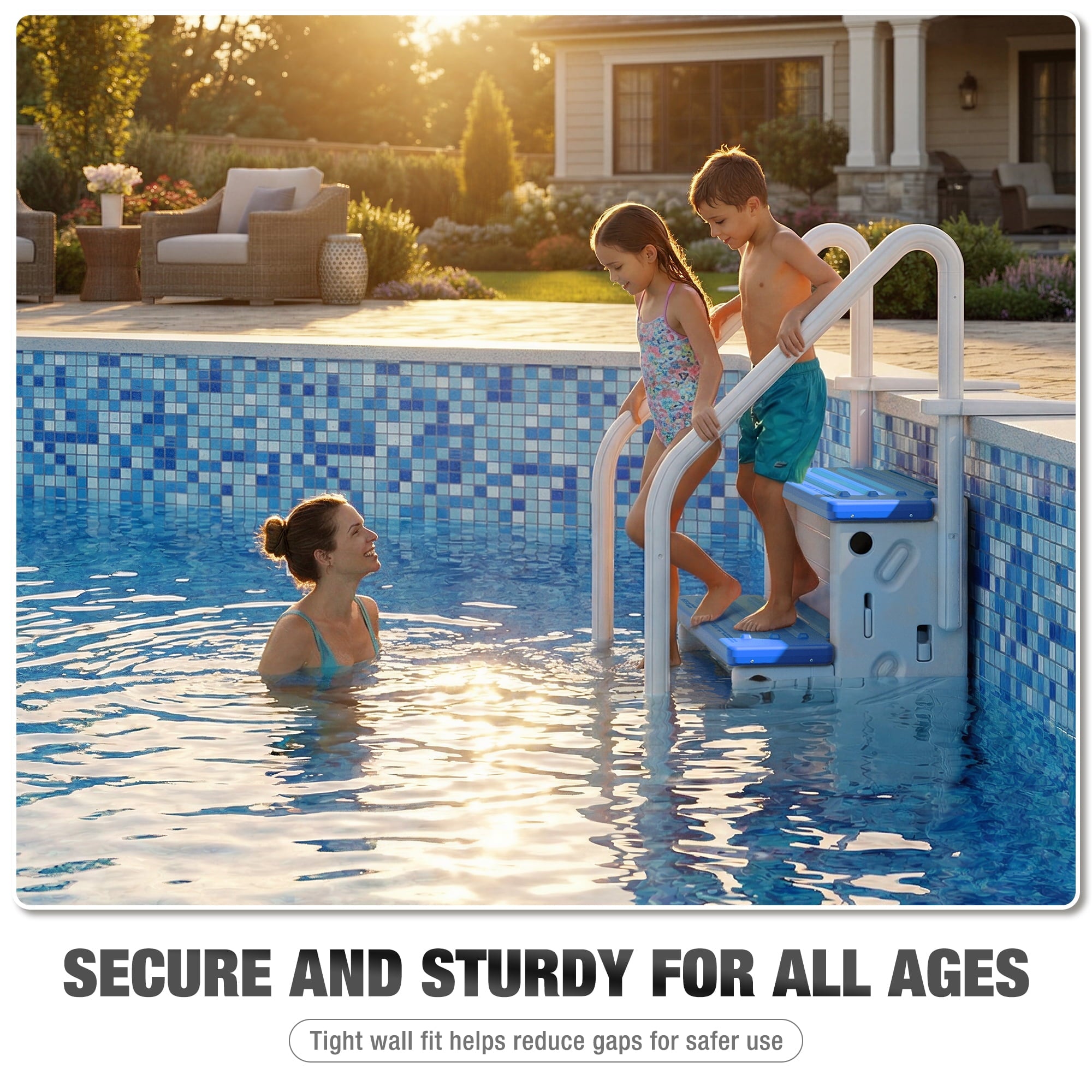 Betisef Pool Ladder above Ground, Heavy Duty 4-Step Pool Ladder with Dual Handrails and Non-Slip Steps, 500 LBS Load Capacity, for 46-58 Inch