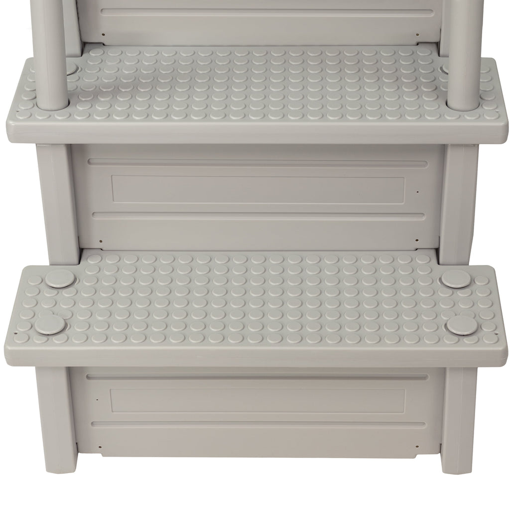 Aqua Select White Outside Flip-up Safety Ladder for Above Ground Pools 48-54H