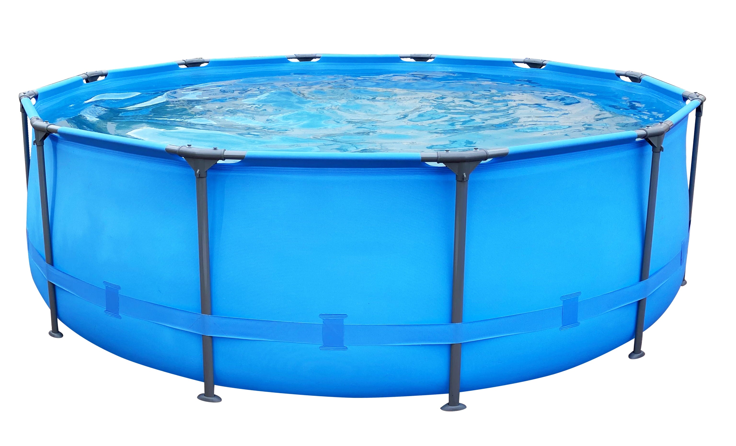 Avenli 12’ x 30 Round Blue Metal-Walled Above-Ground Swimming Pool with Filter