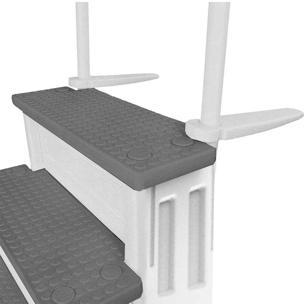 Aqua Select White Outside Flip-up Safety Ladder for Above Ground Pools 48-54H