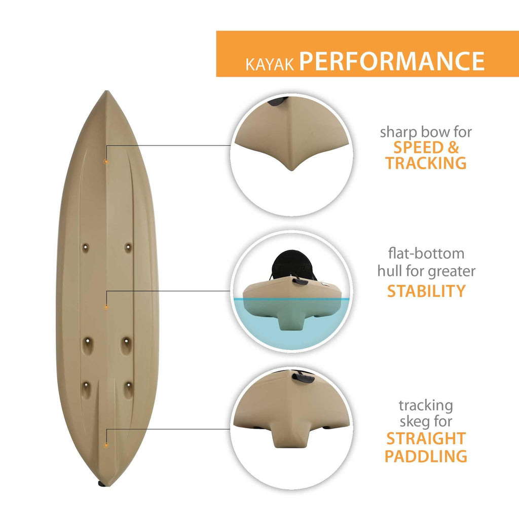 Lifetime Tamarack Angler 10 ft Sit-On-Top Fishing Kayak with Paddles, 2 Pack, Tan (90806)