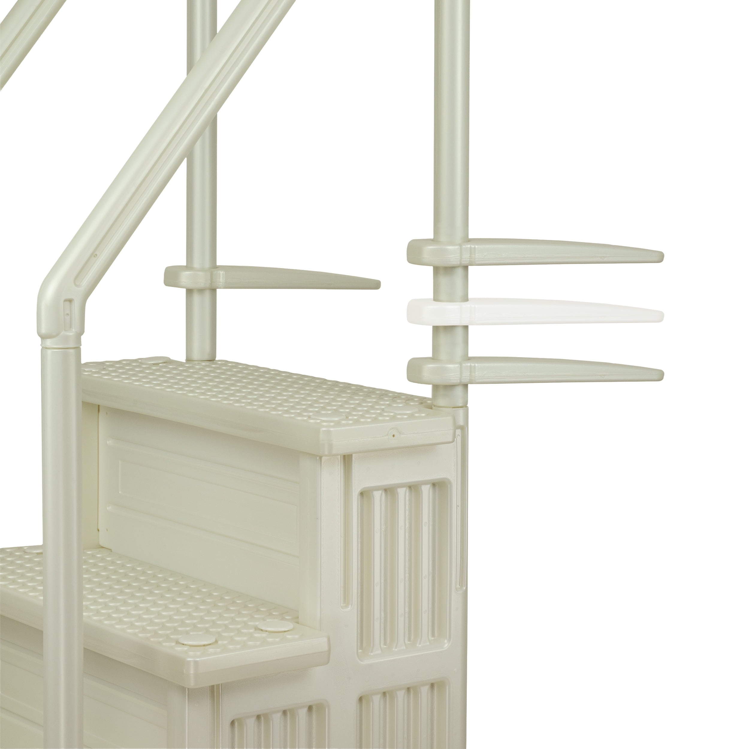 Aqua Select White Outside Flip-up Safety Ladder for Above Ground Pools 48-54H
